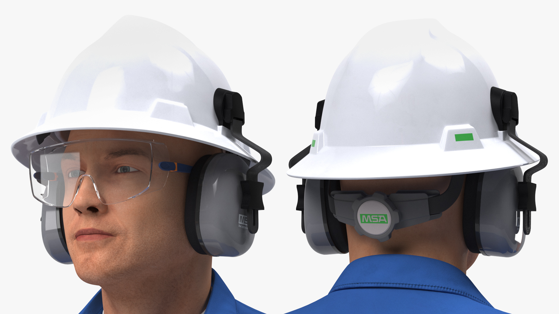 Oil Gas Worker Fully Equipped Standing Pose Fur 3D