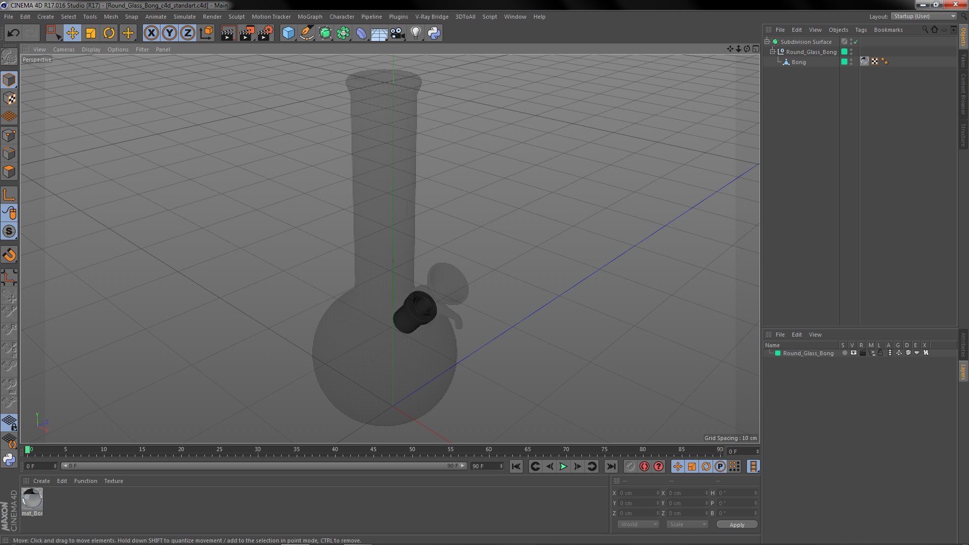 3D Round Glass Bong