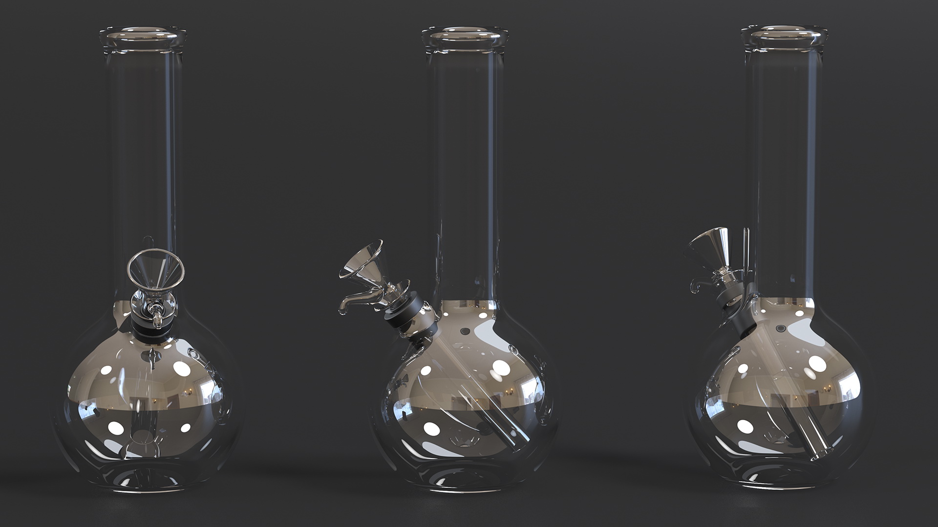 3D Round Glass Bong