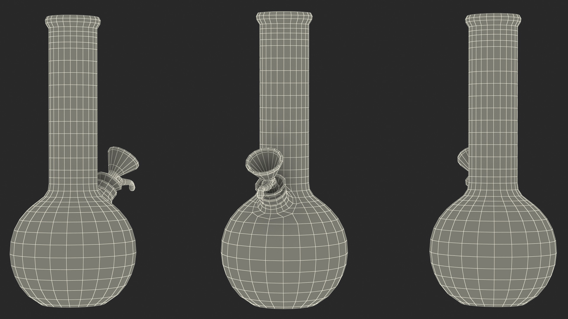 3D Round Glass Bong