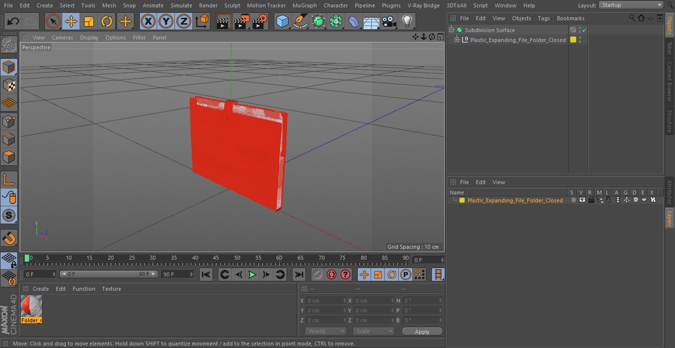 3D Plastic Pocket File Folder Closed model