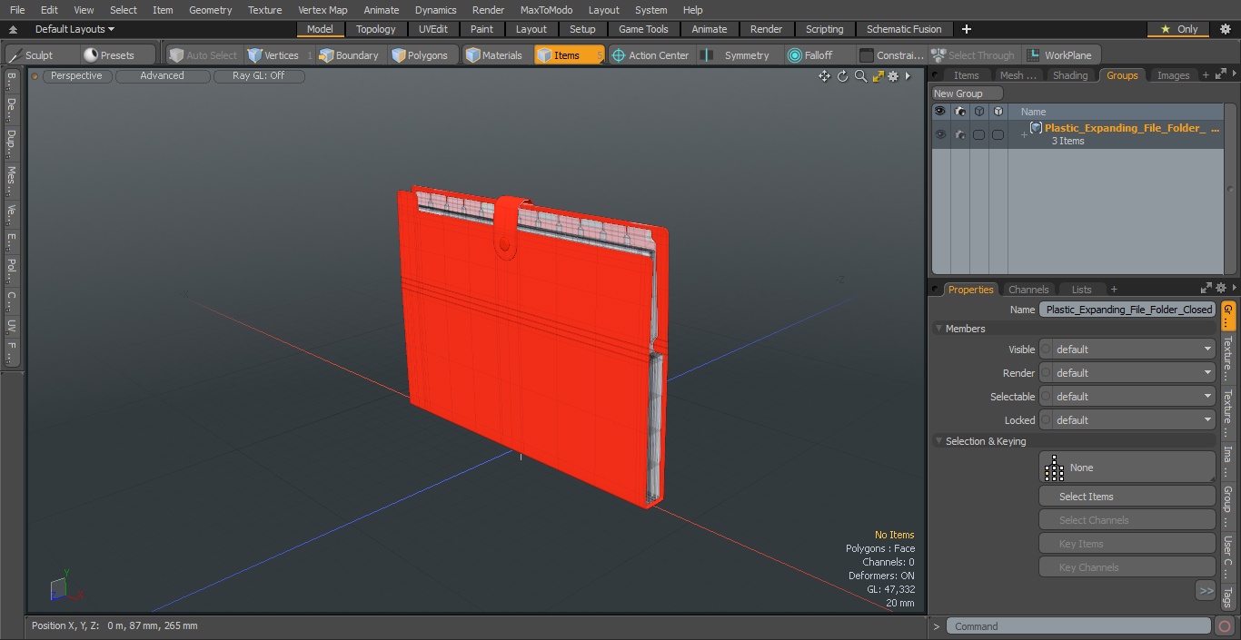 3D Plastic Pocket File Folder Closed model