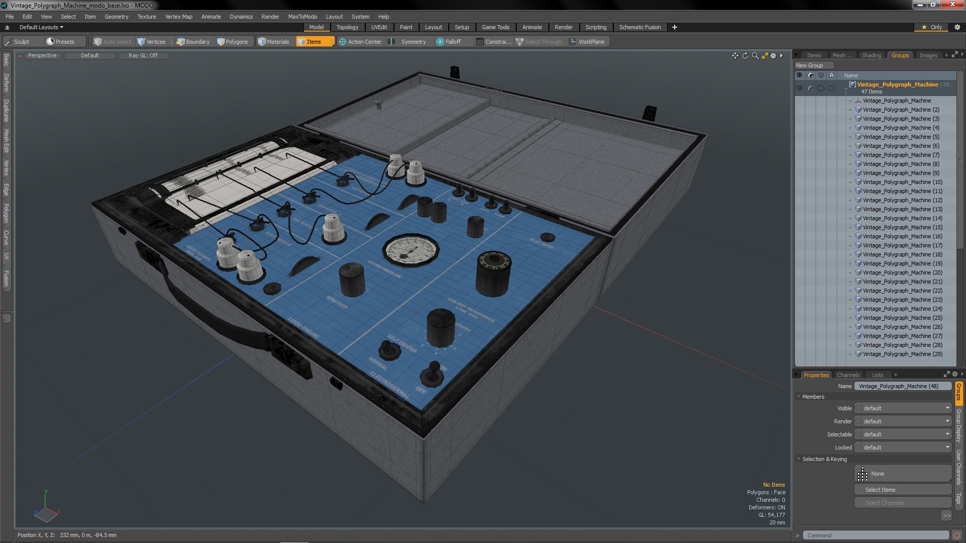 3D model Vintage Polygraph Machine