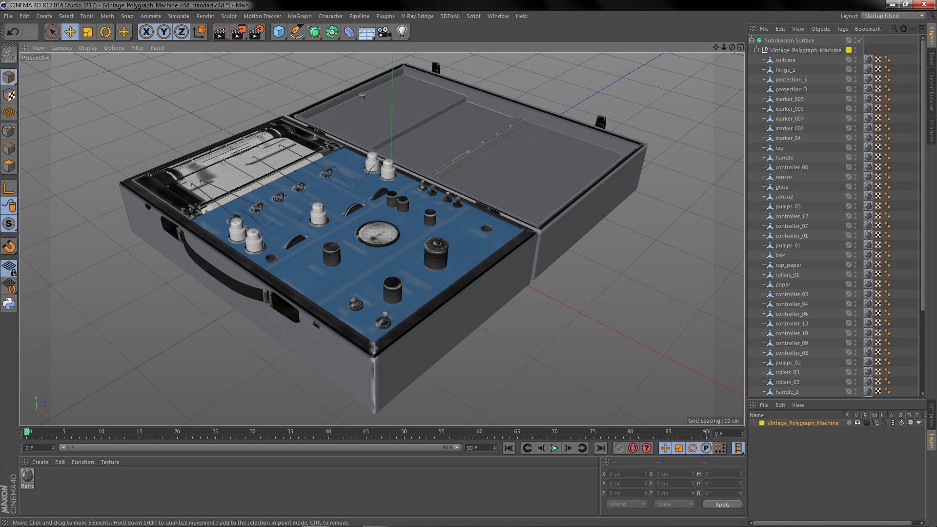 3D model Vintage Polygraph Machine