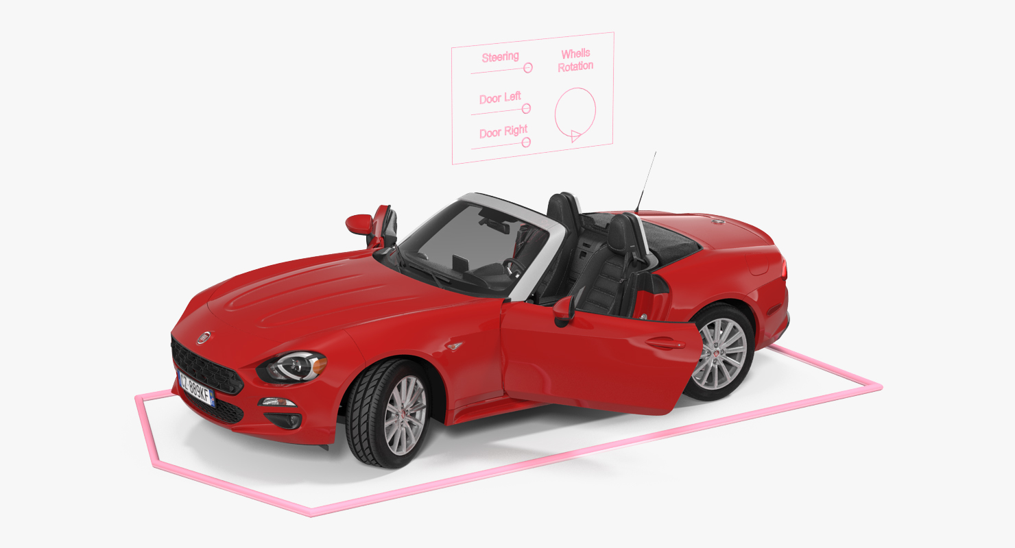Fiat 124 Spider 2017 Rigged 3D