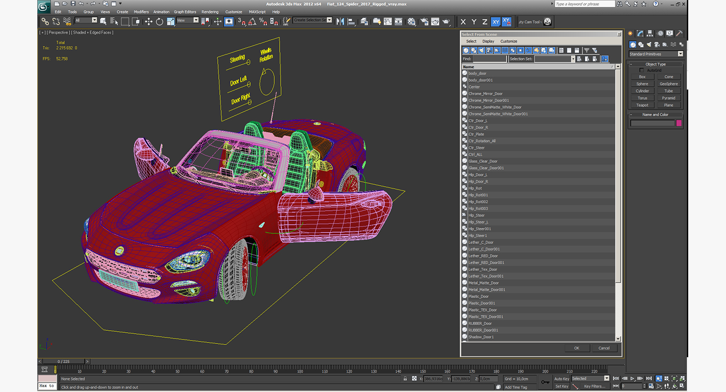 Fiat 124 Spider 2017 Rigged 3D