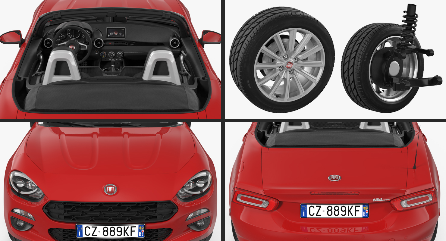 Fiat 124 Spider 2017 Rigged 3D