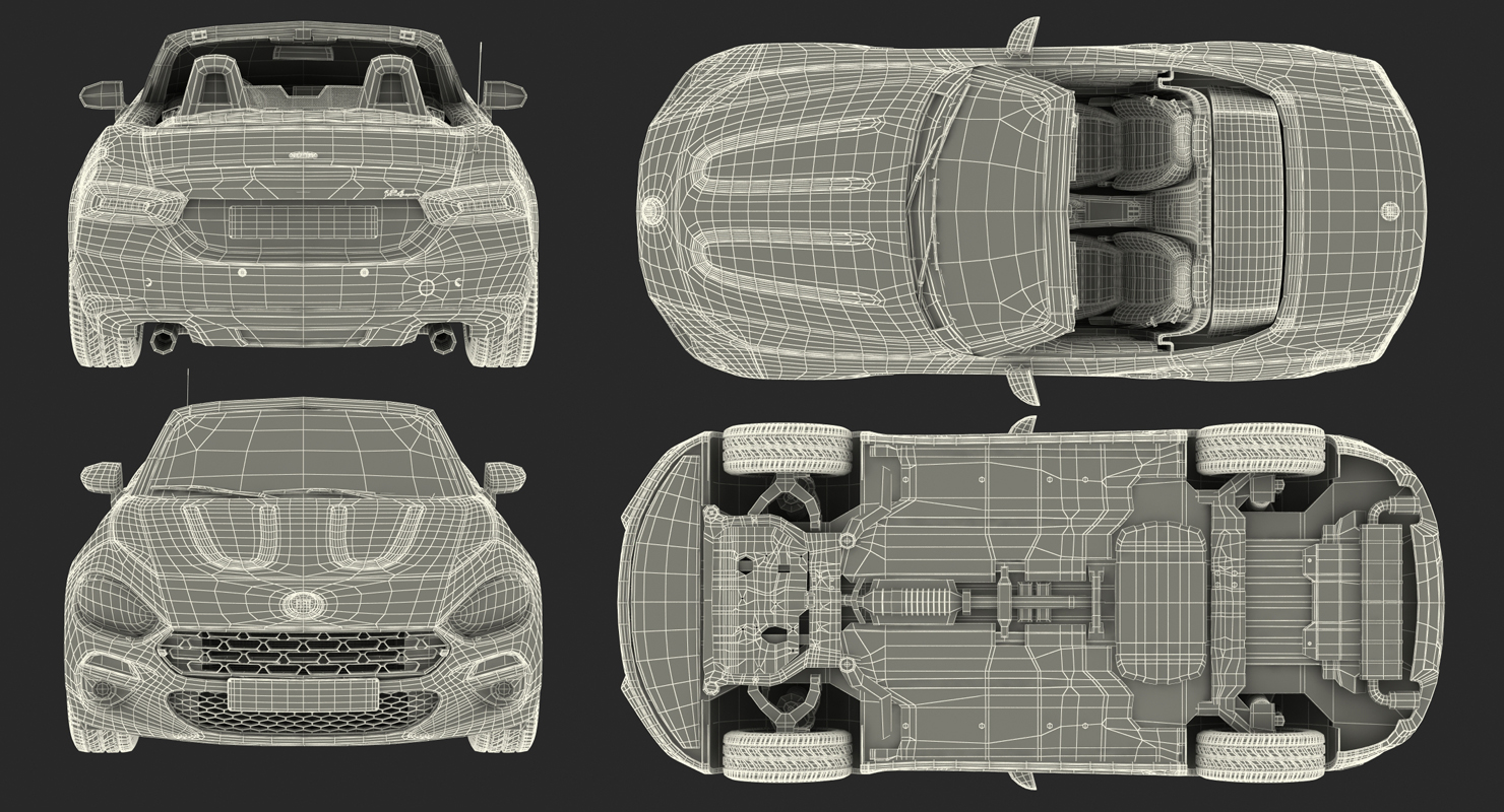 Fiat 124 Spider 2017 Rigged 3D