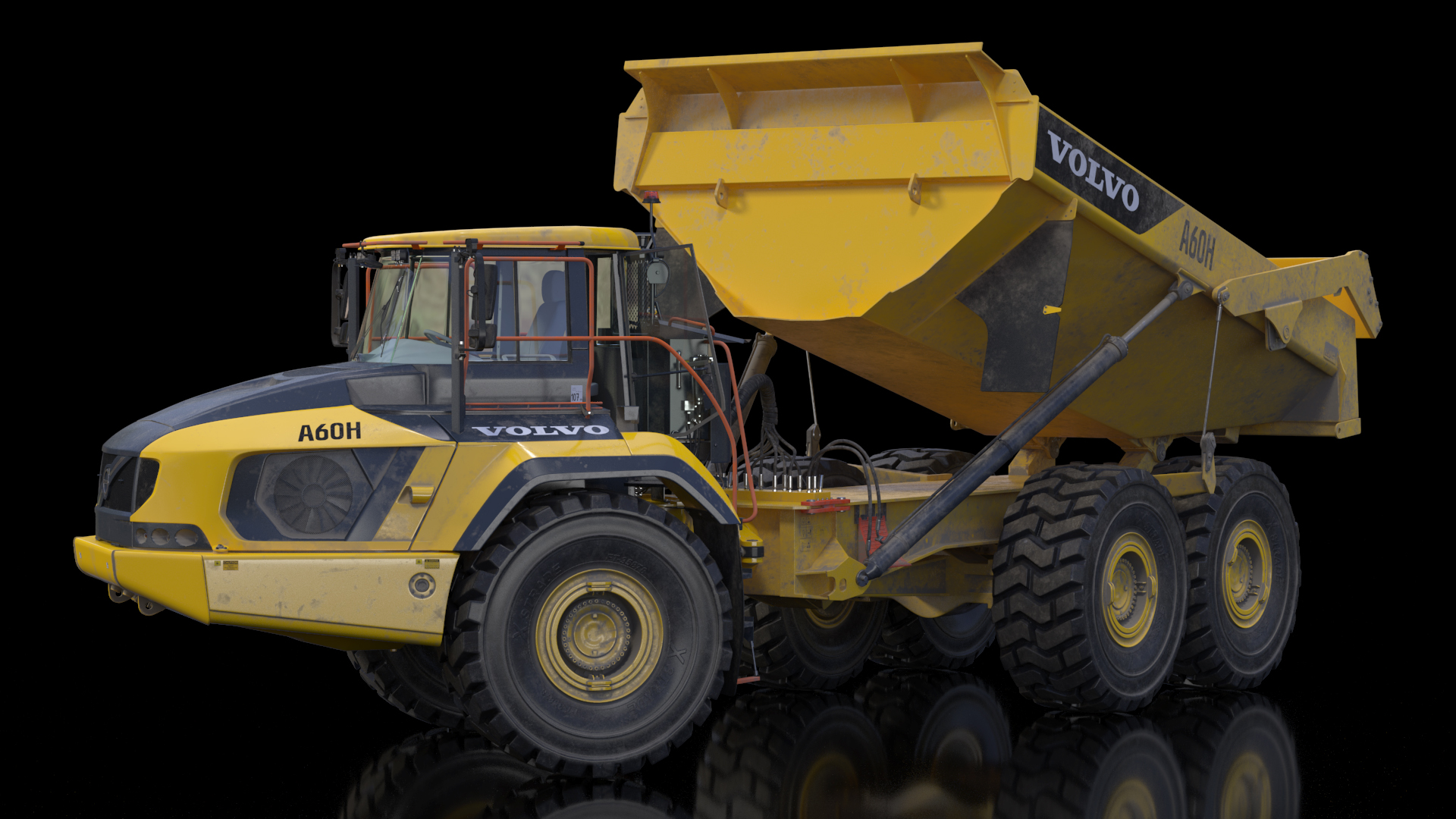 Volvo A60H Truck Dirty Rigged 3D model