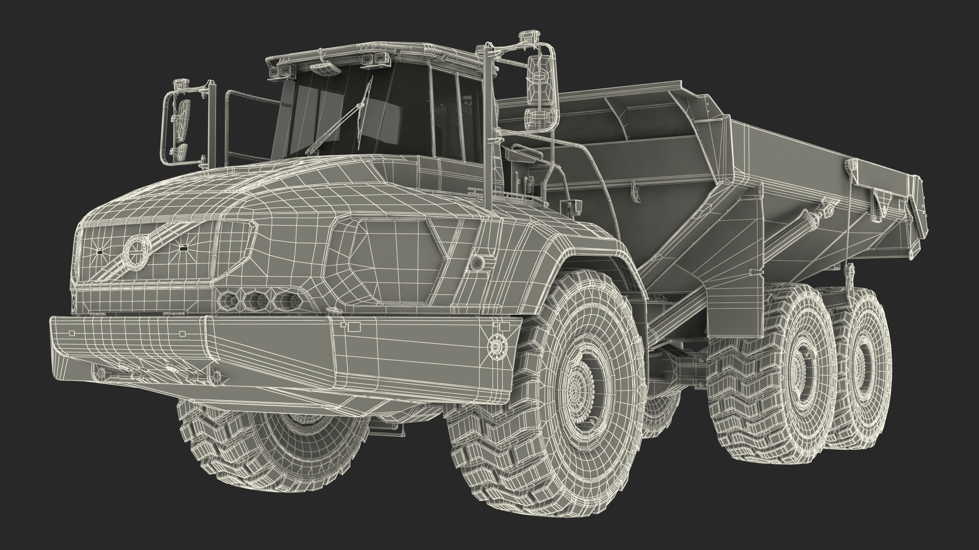 Volvo A60H Truck Dirty Rigged 3D model