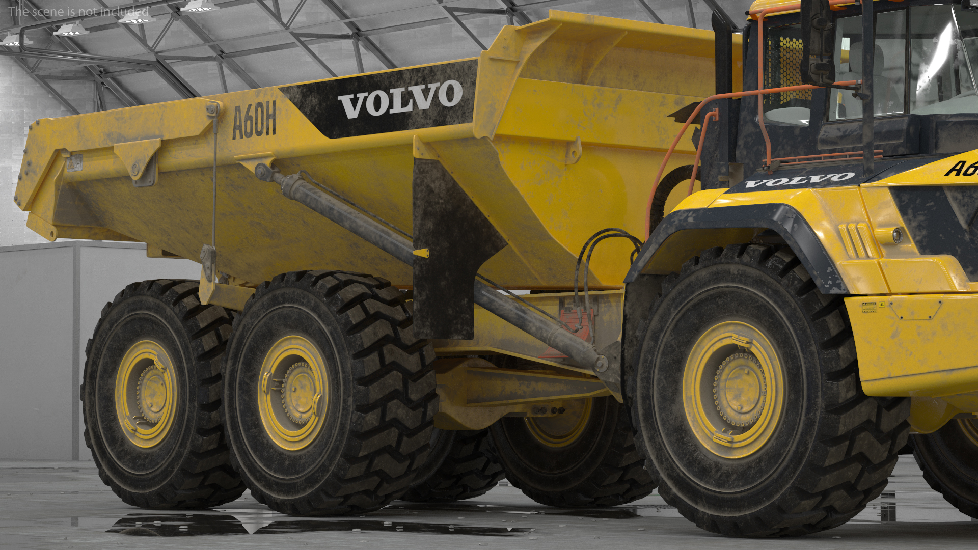 Volvo A60H Truck Dirty Rigged 3D model
