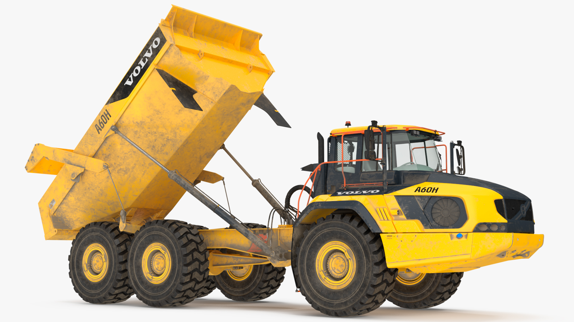 Volvo A60H Truck Dirty Rigged 3D model