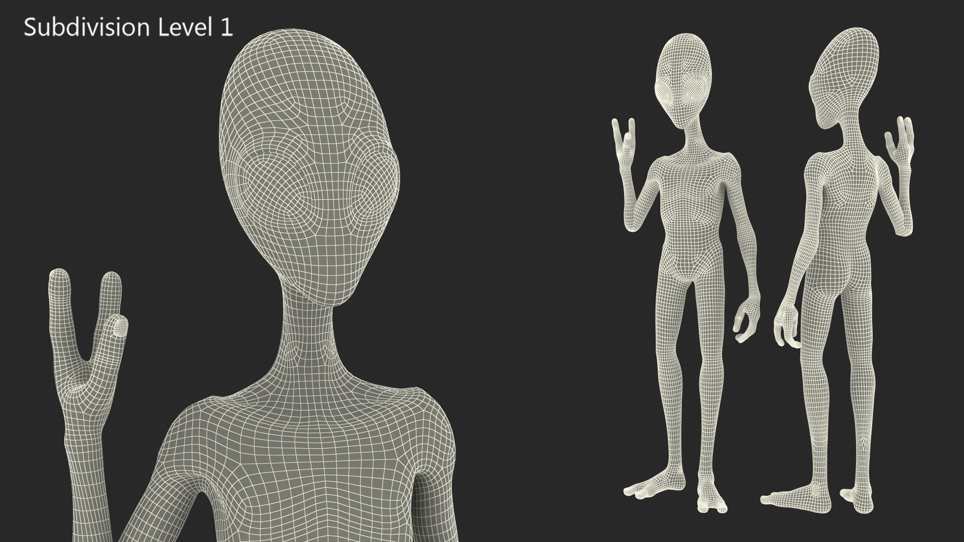 3D Extraterrestrial Alien Greeting Pose