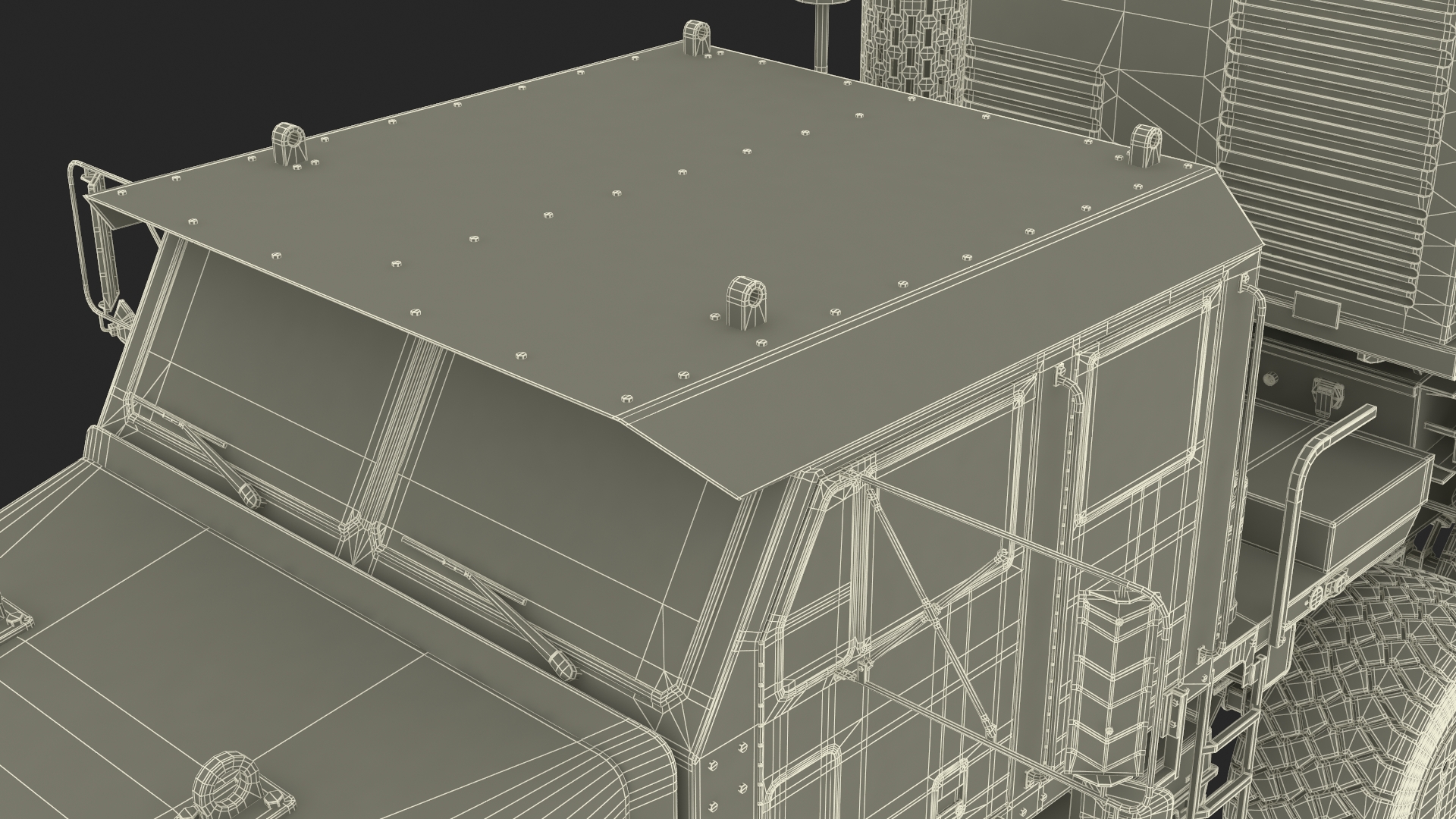 Rocket Launch System Jobaria with Oshkosh Transporter Sand Rigged for Maya 3D model
