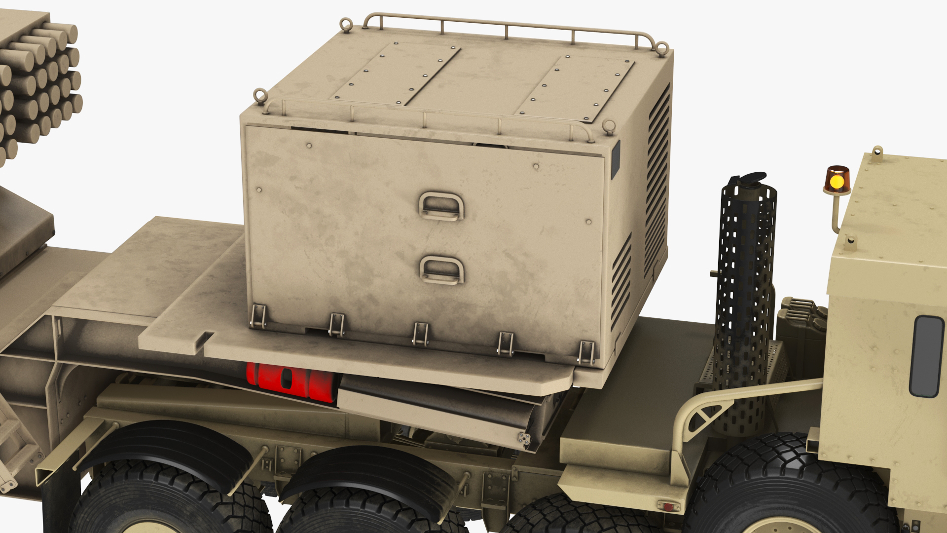 Rocket Launch System Jobaria with Oshkosh Transporter Sand Rigged for Maya 3D model