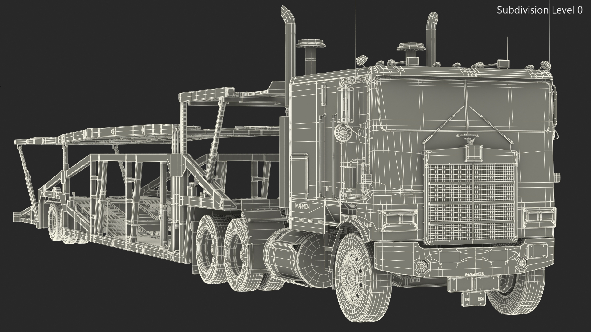 Marmon Truck with Sun Valley Car Carrier Rigged 3D