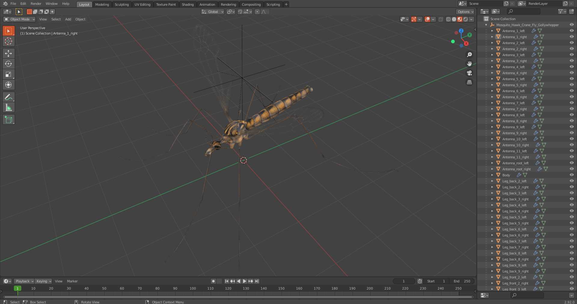 3D Mosquito Hawk Crane Fly Gollywhopper