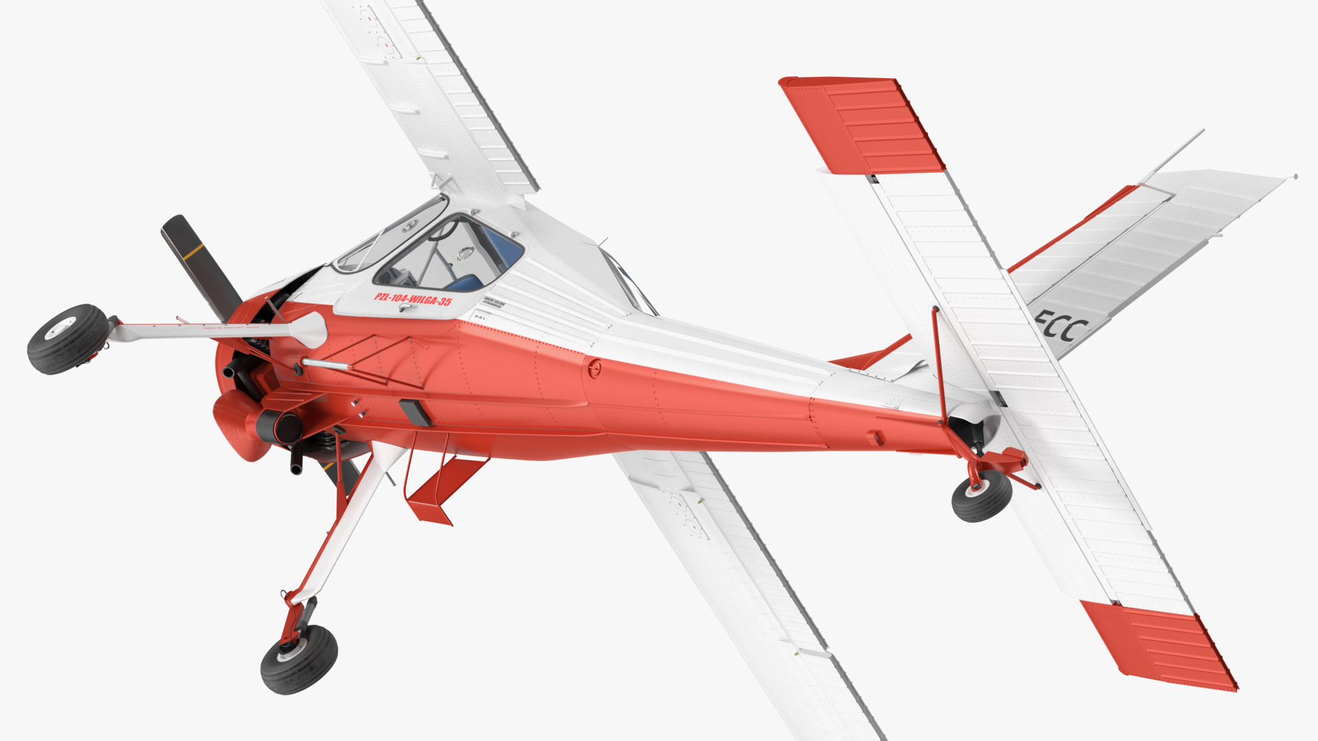3D PZL 104 Wilga Airplane White model