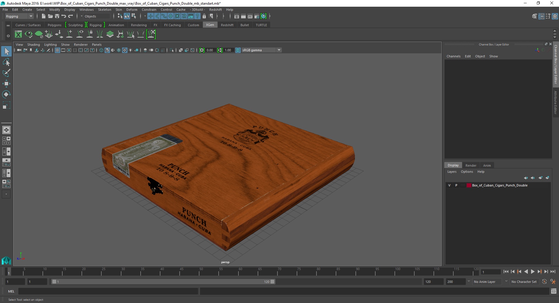 Box of Cuban Cigars Punch Double 3D