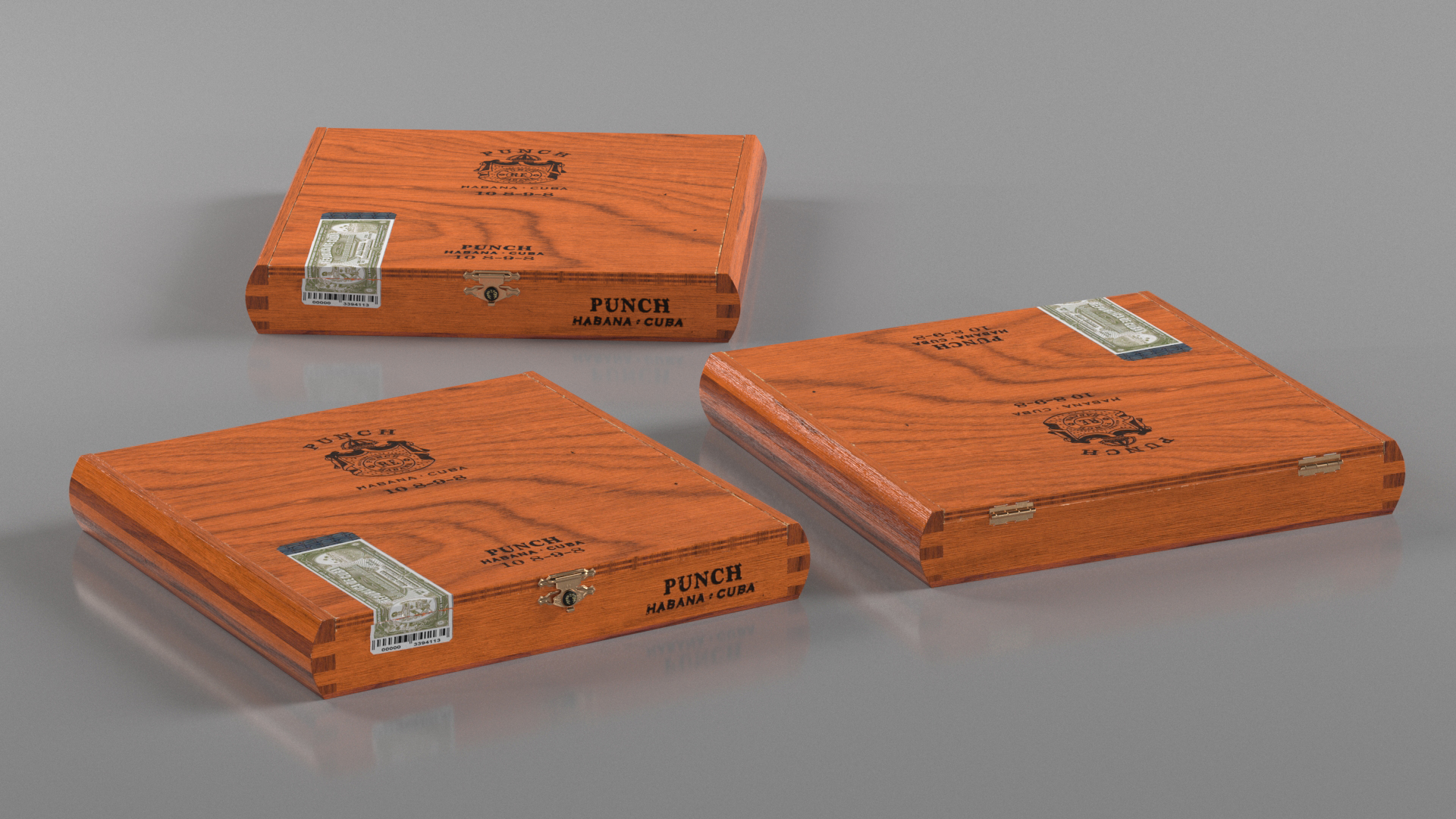 Box of Cuban Cigars Punch Double 3D