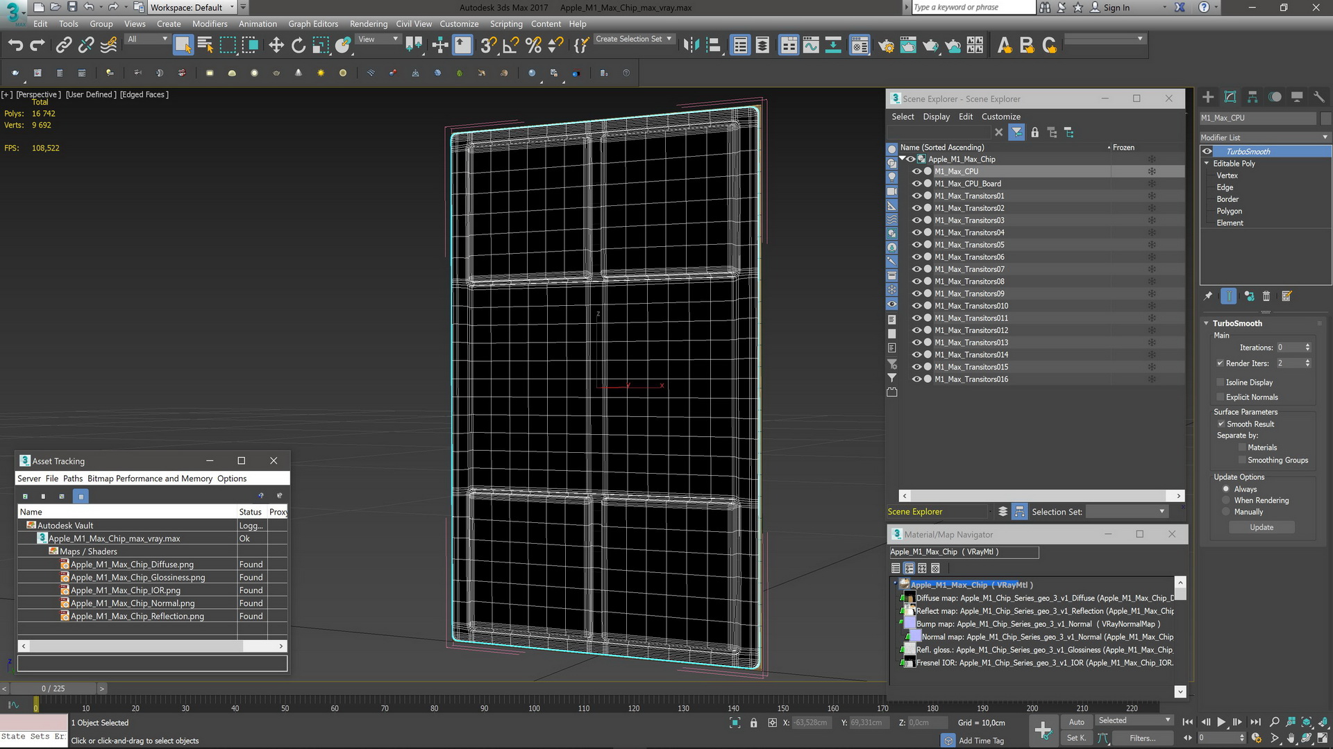 Apple M1 Max Chip 3D