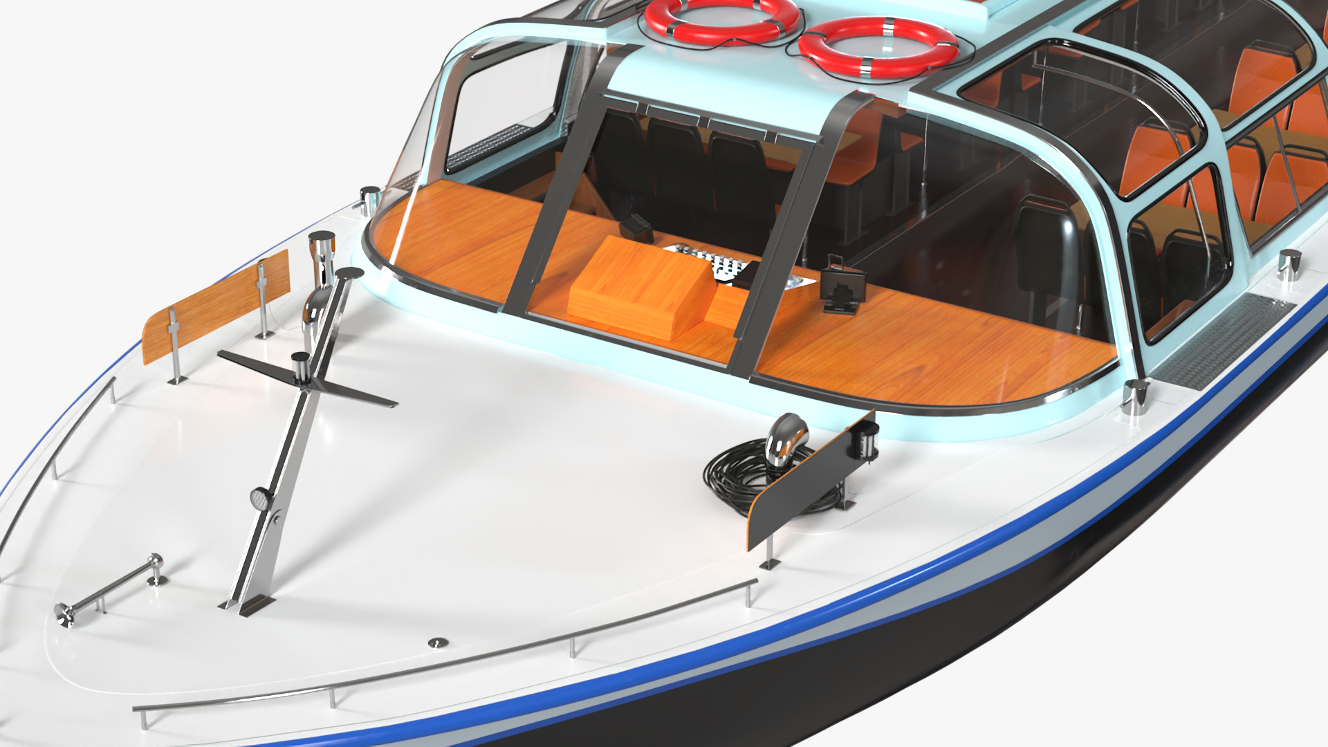 Canal Amsterdam Glass Top Pleasure Boat 3D model