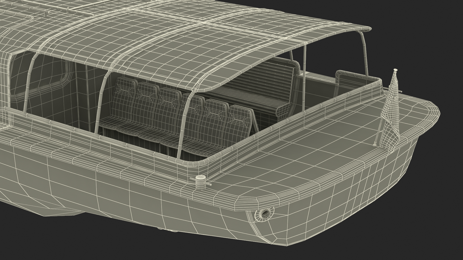 Canal Amsterdam Glass Top Pleasure Boat 3D model