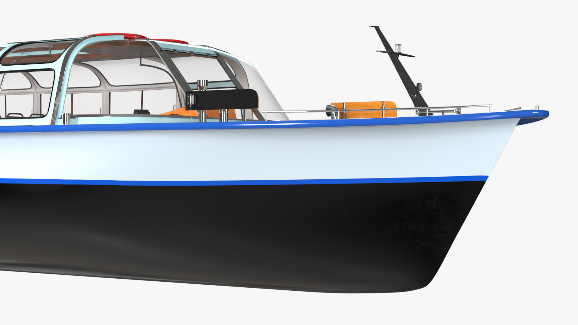 Canal Amsterdam Glass Top Pleasure Boat 3D model