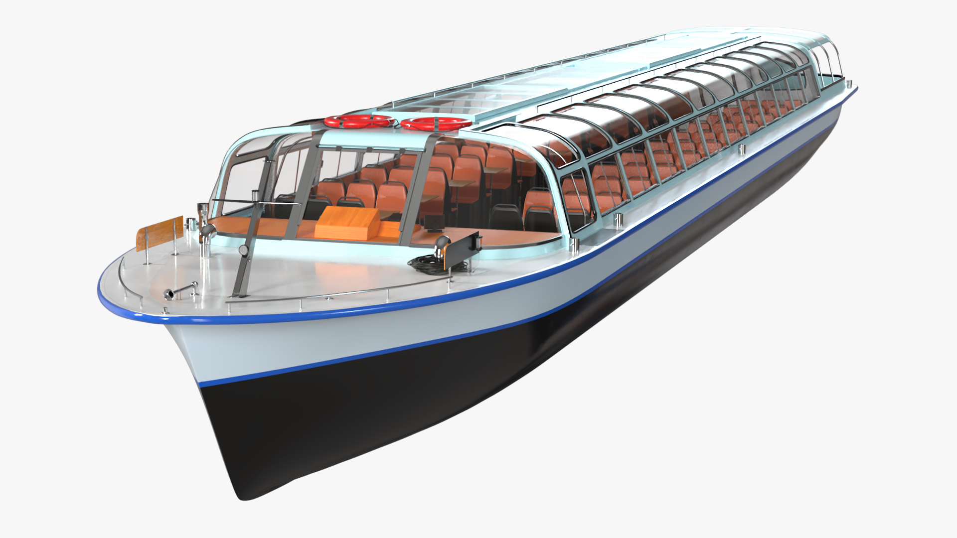 Canal Amsterdam Glass Top Pleasure Boat 3D model