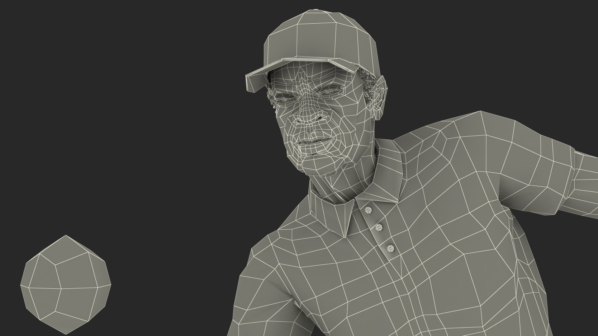Black Elderly Man Playing Tennis 3D
