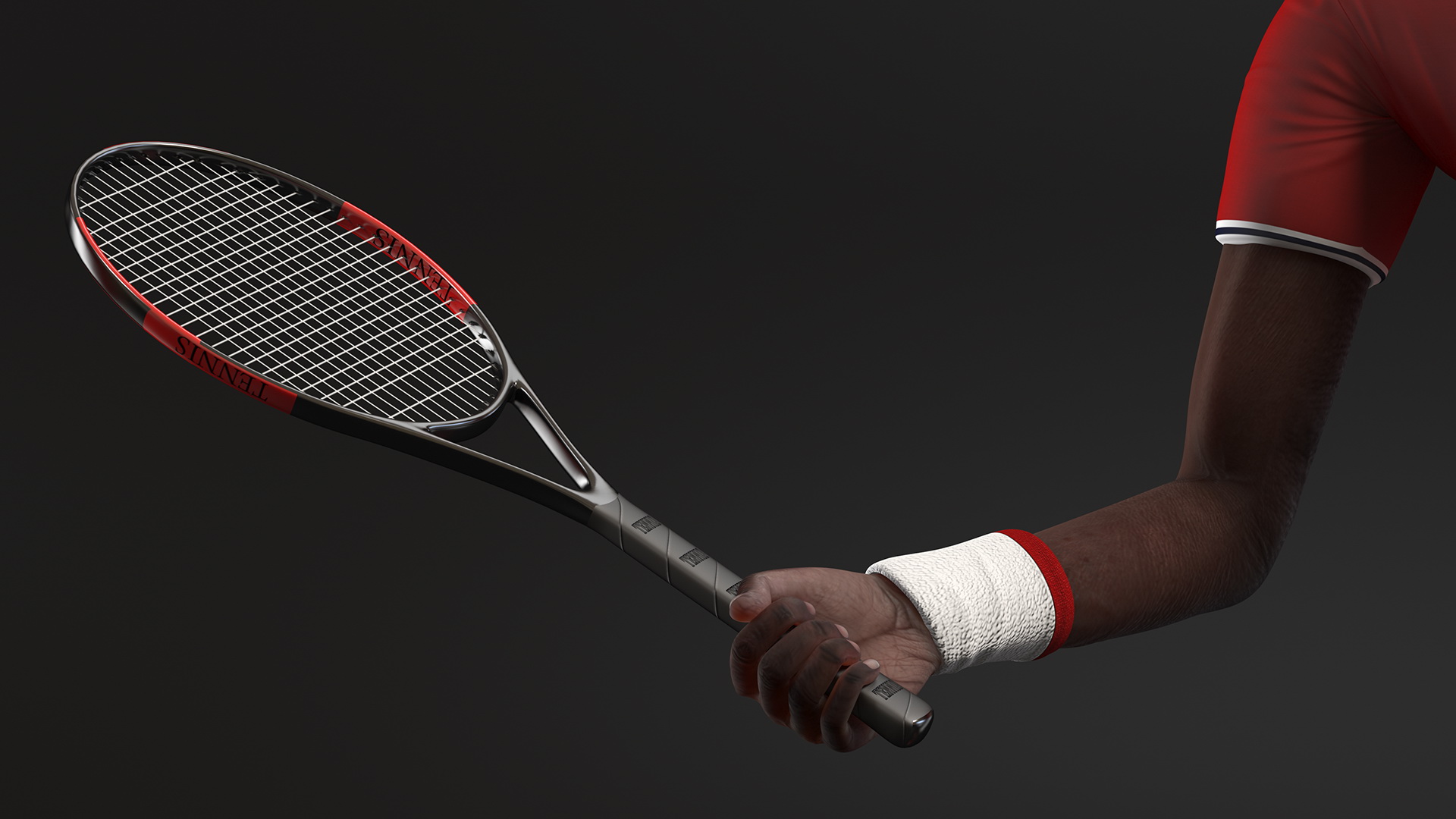 Black Elderly Man Playing Tennis 3D