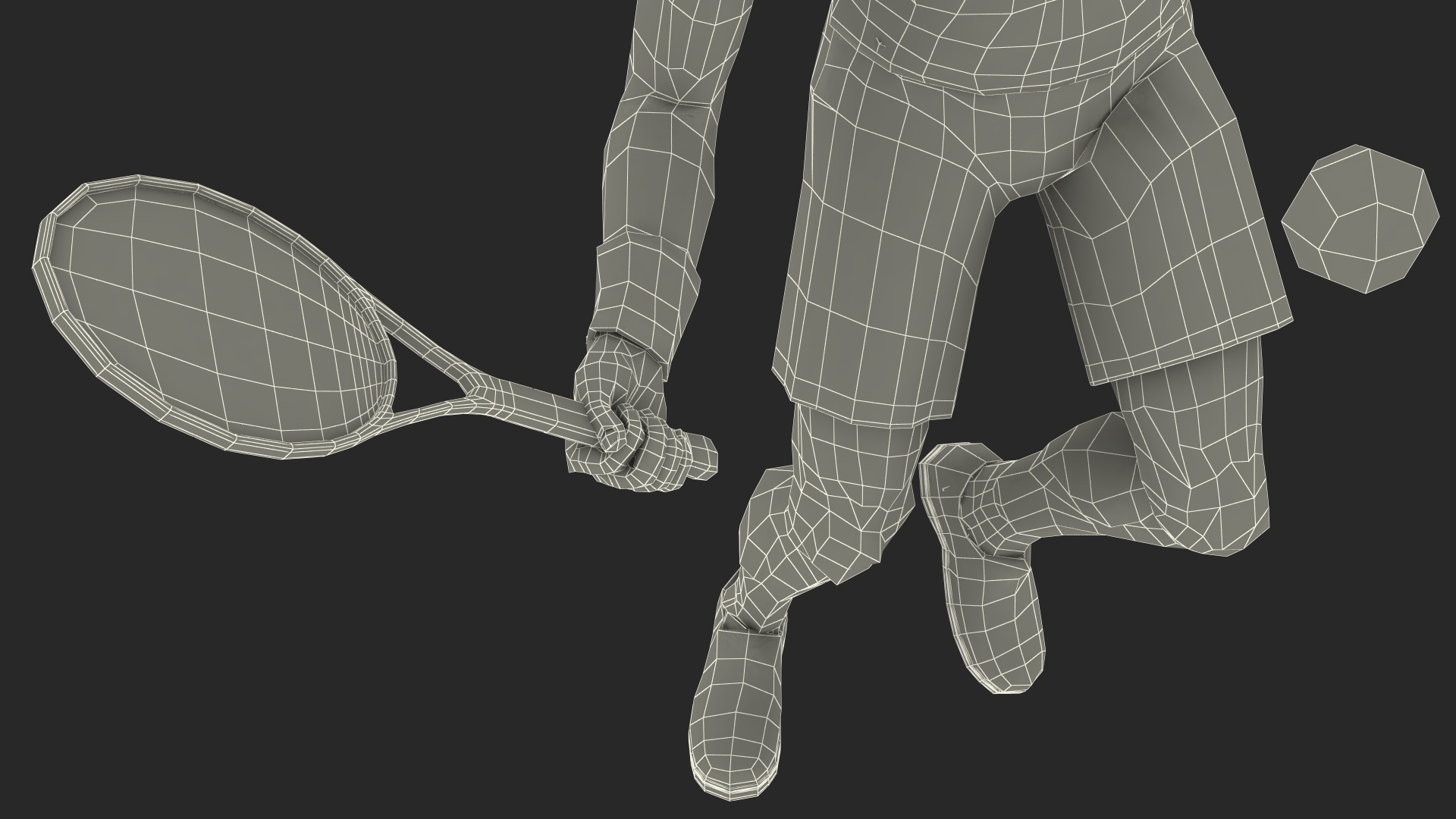 Black Elderly Man Playing Tennis 3D