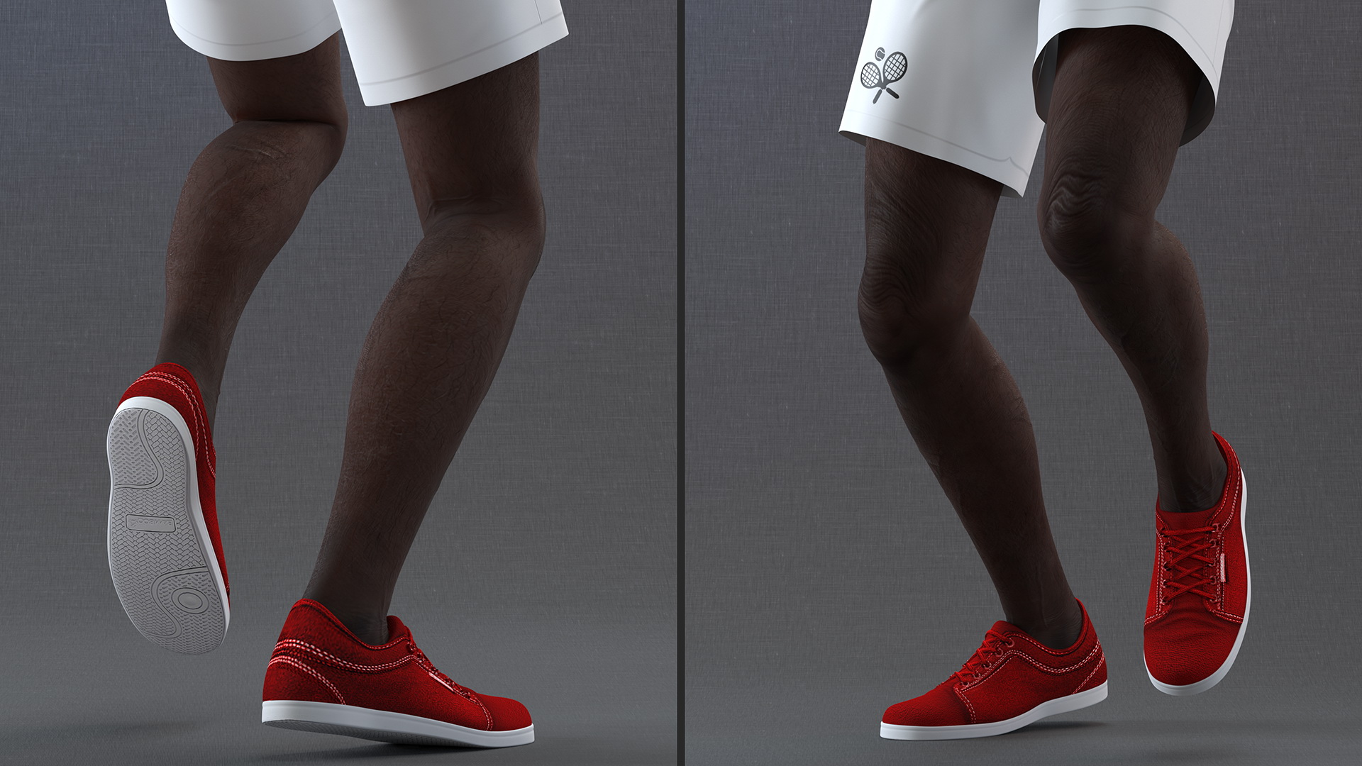 Black Elderly Man Playing Tennis 3D