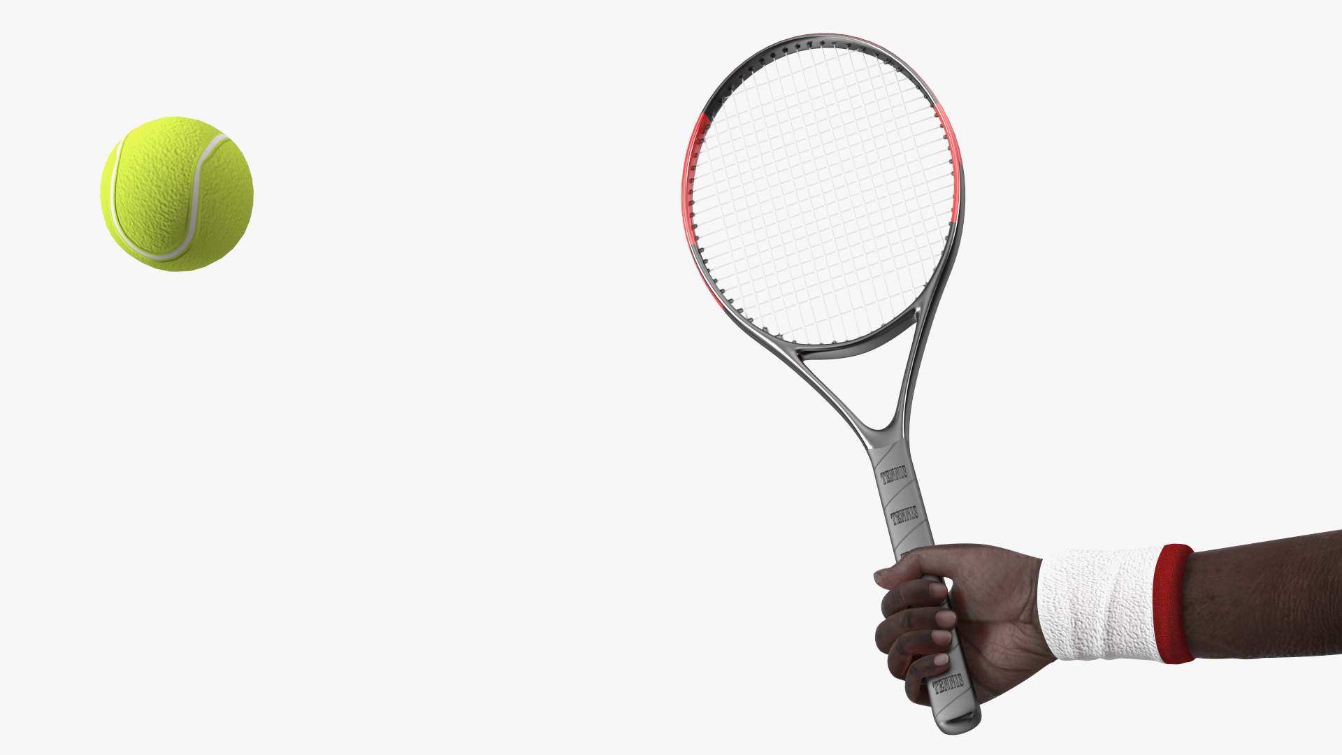 Black Elderly Man Playing Tennis 3D