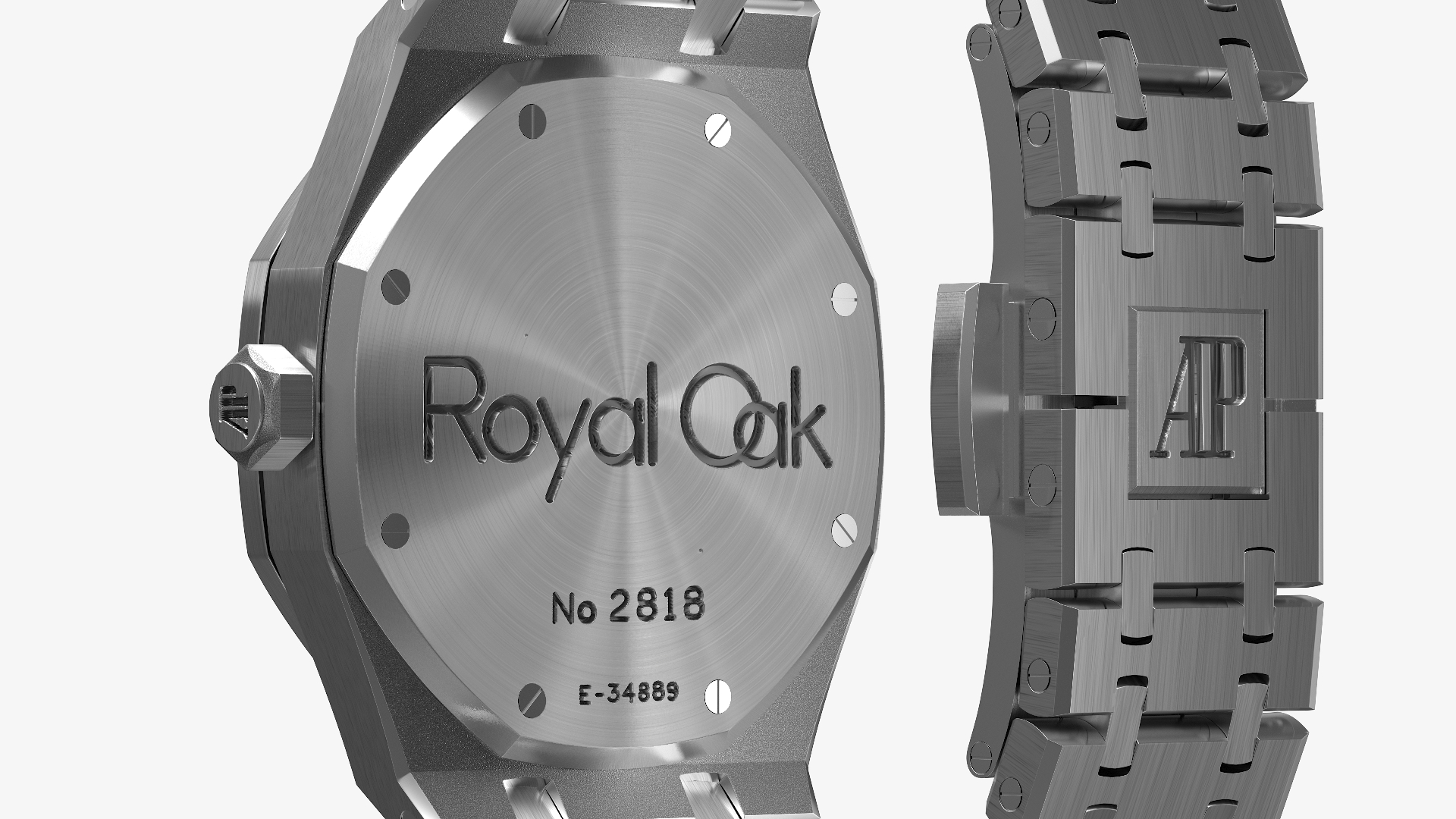 3D model Audemars Piguet Royal Oak Smoked Blue Diamond-Set White Gold