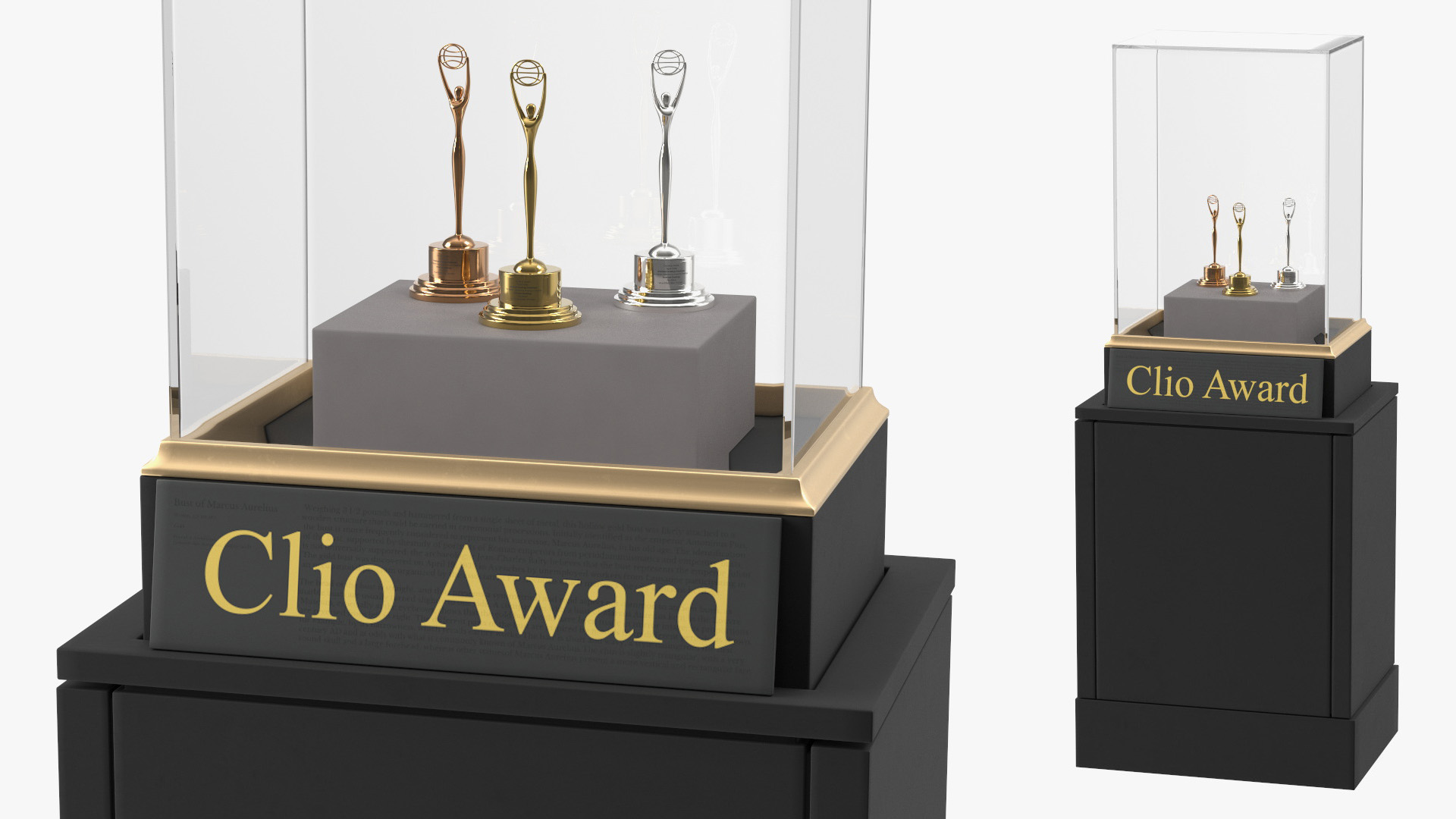 3D Clio Trophys in Museum Stand model