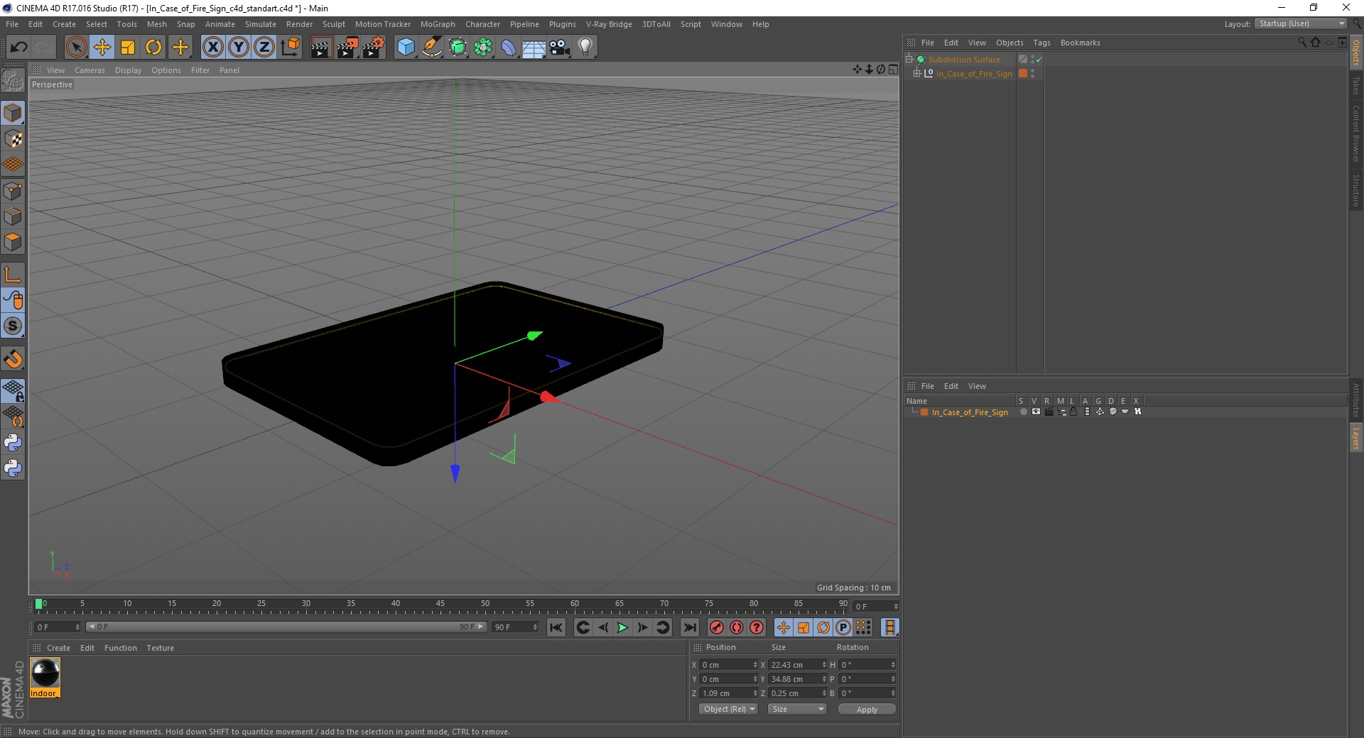 3D model In Case of Fire Sign