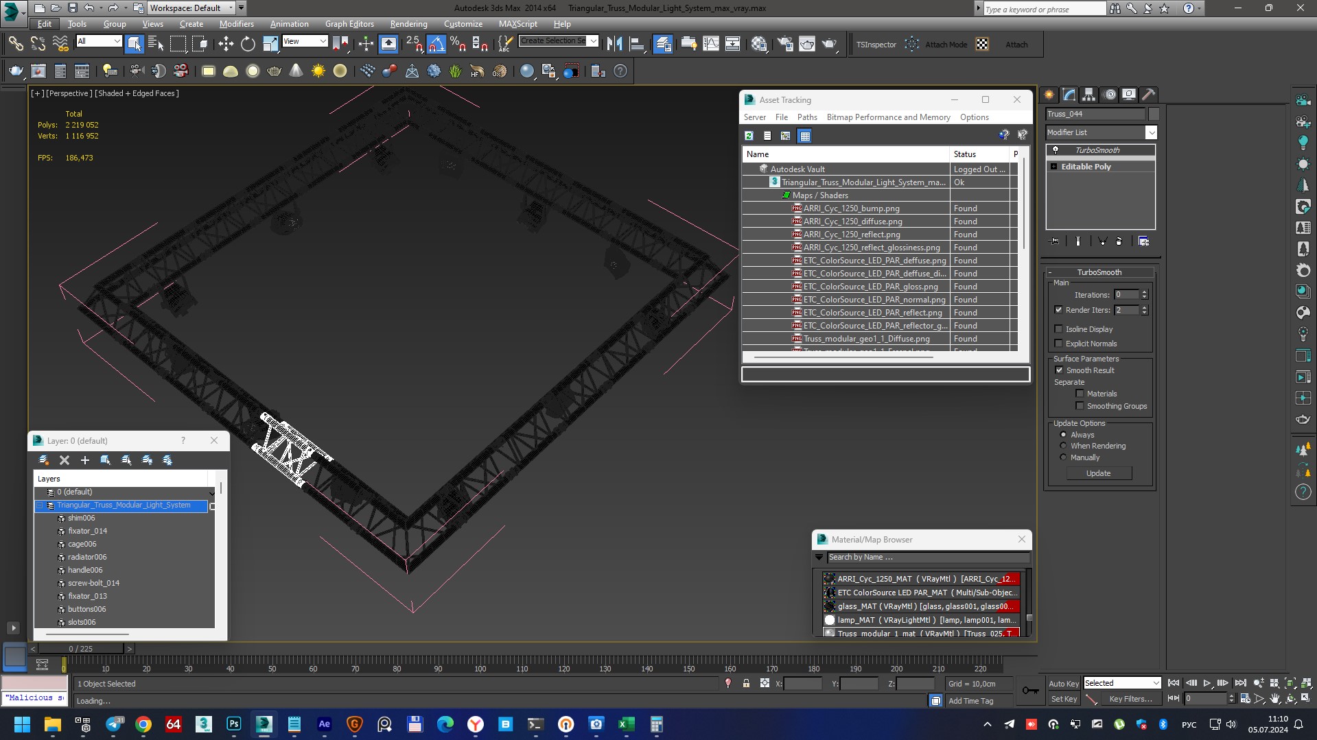Triangular Truss Modular Light System 3D
