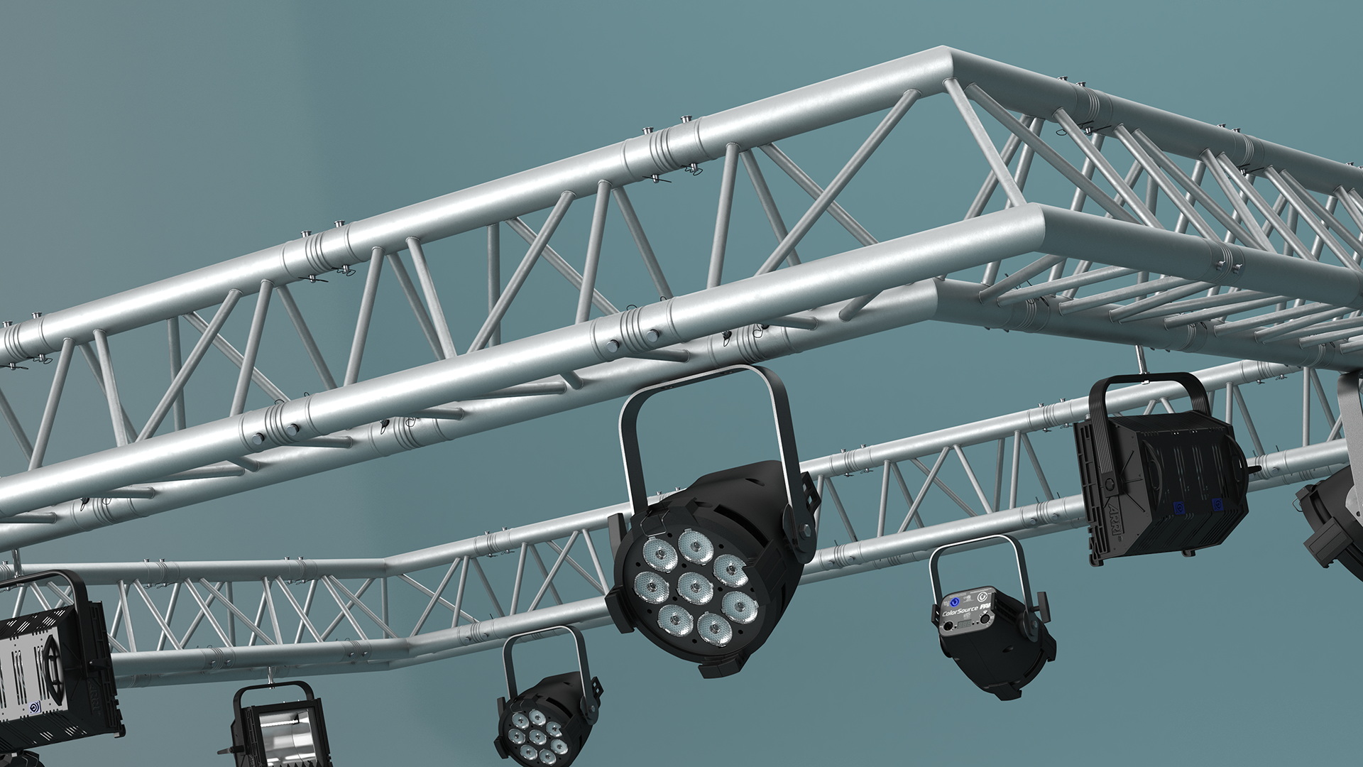 Triangular Truss Modular Light System 3D