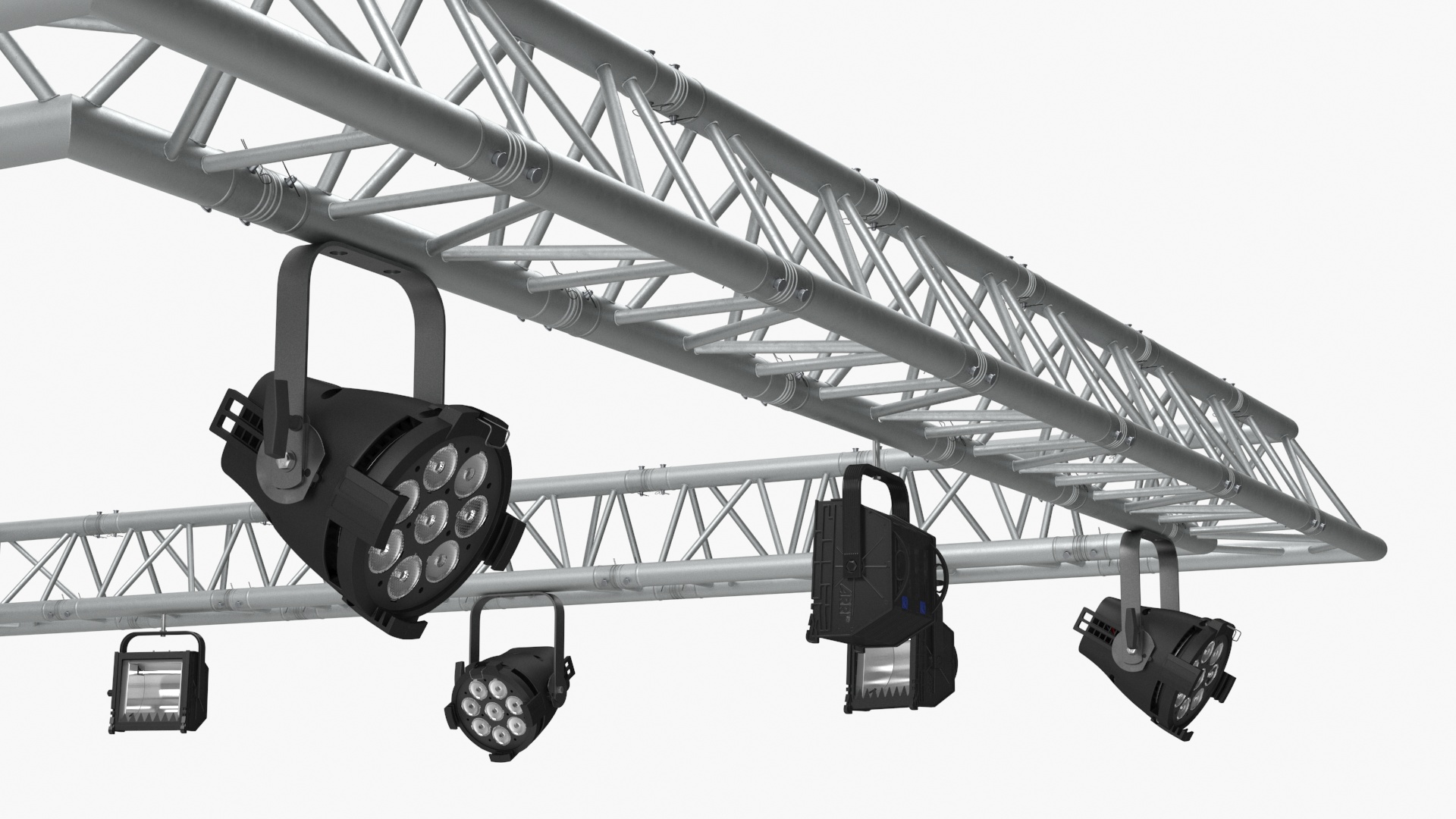 Triangular Truss Modular Light System 3D