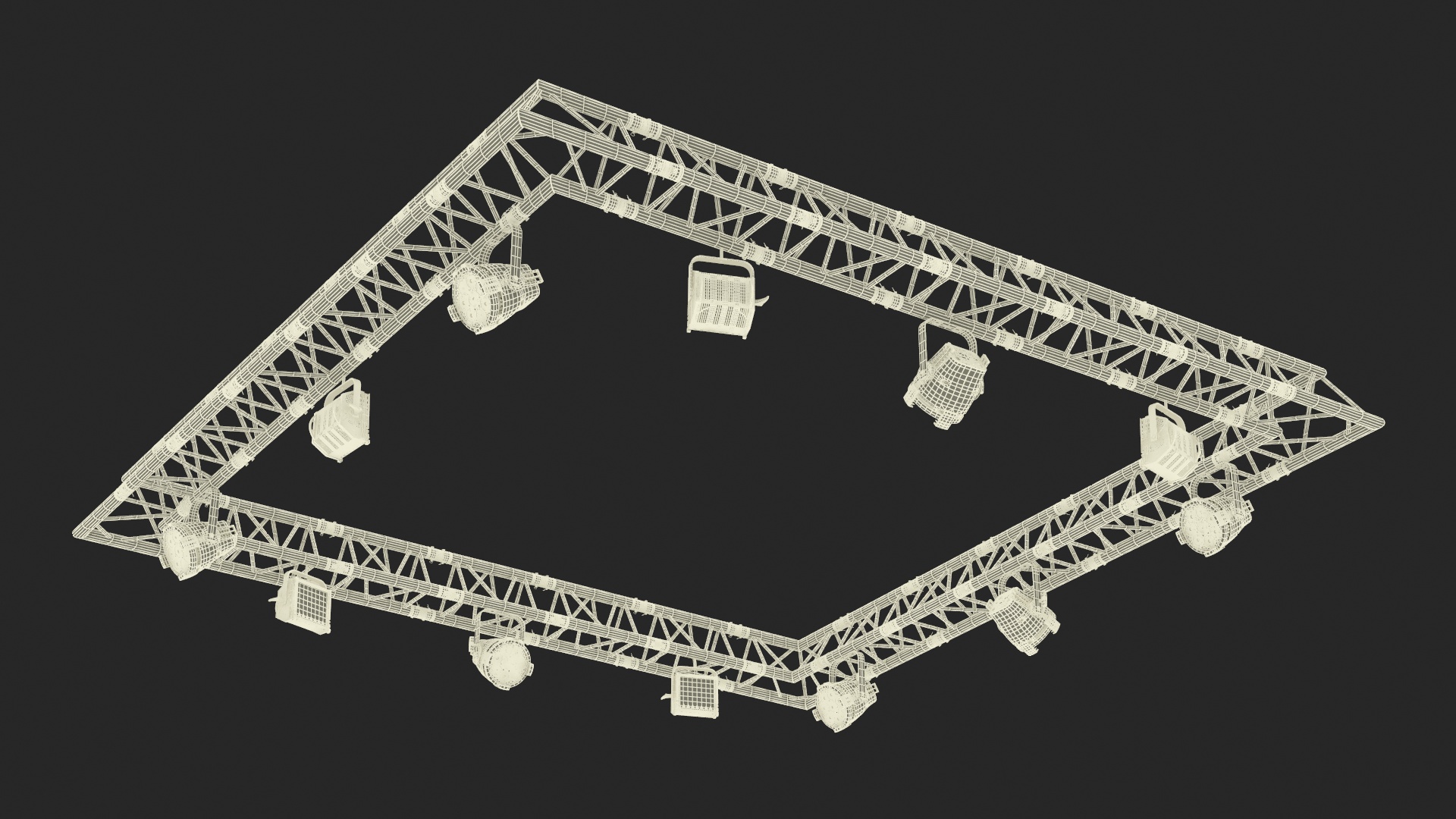 Triangular Truss Modular Light System 3D
