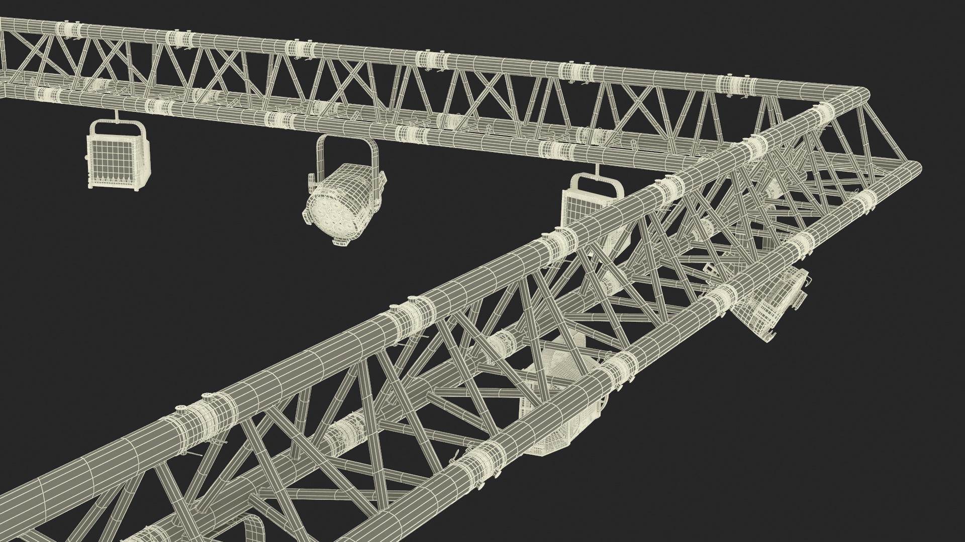 Triangular Truss Modular Light System 3D