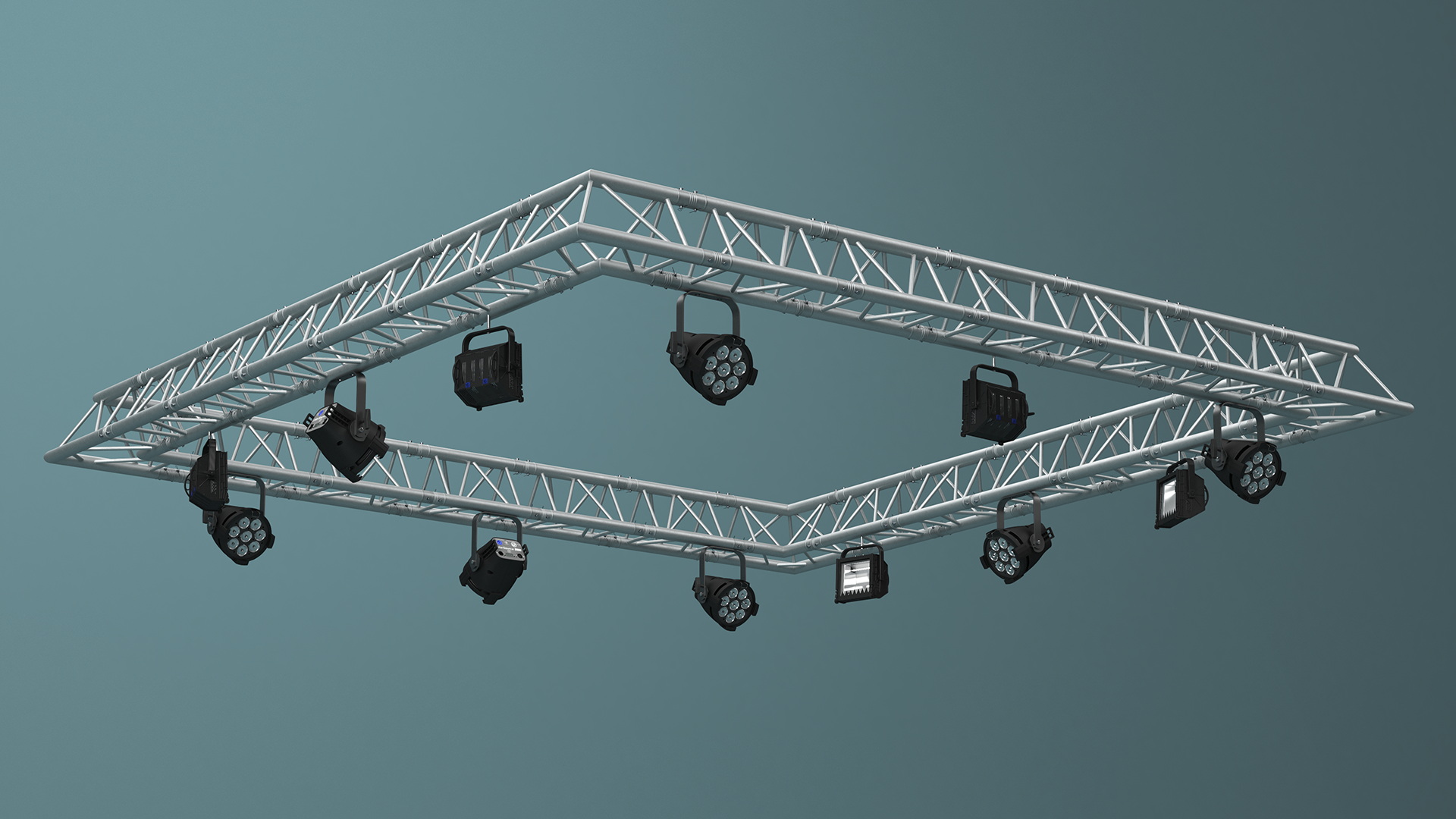 Triangular Truss Modular Light System 3D