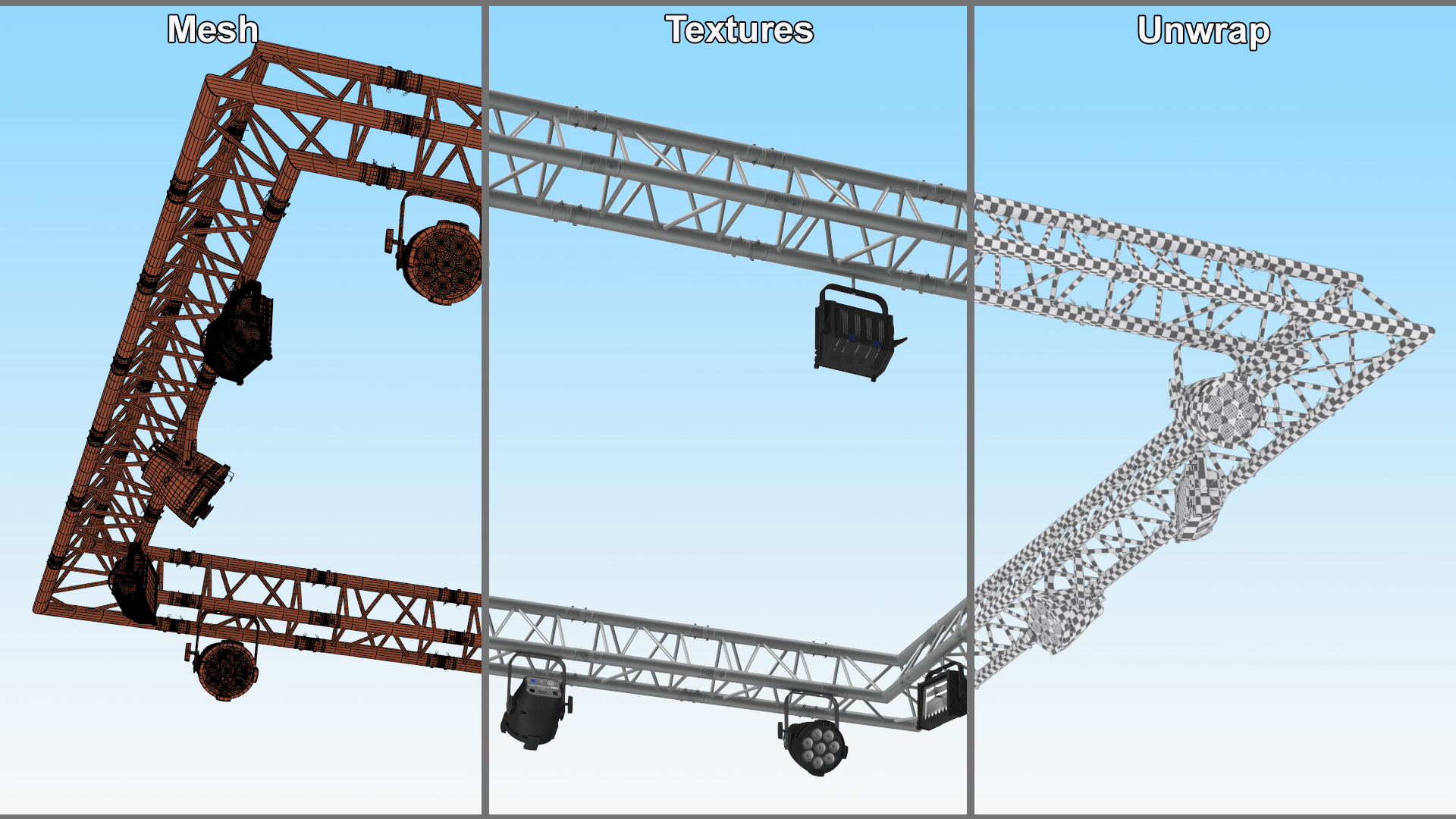Triangular Truss Modular Light System 3D
