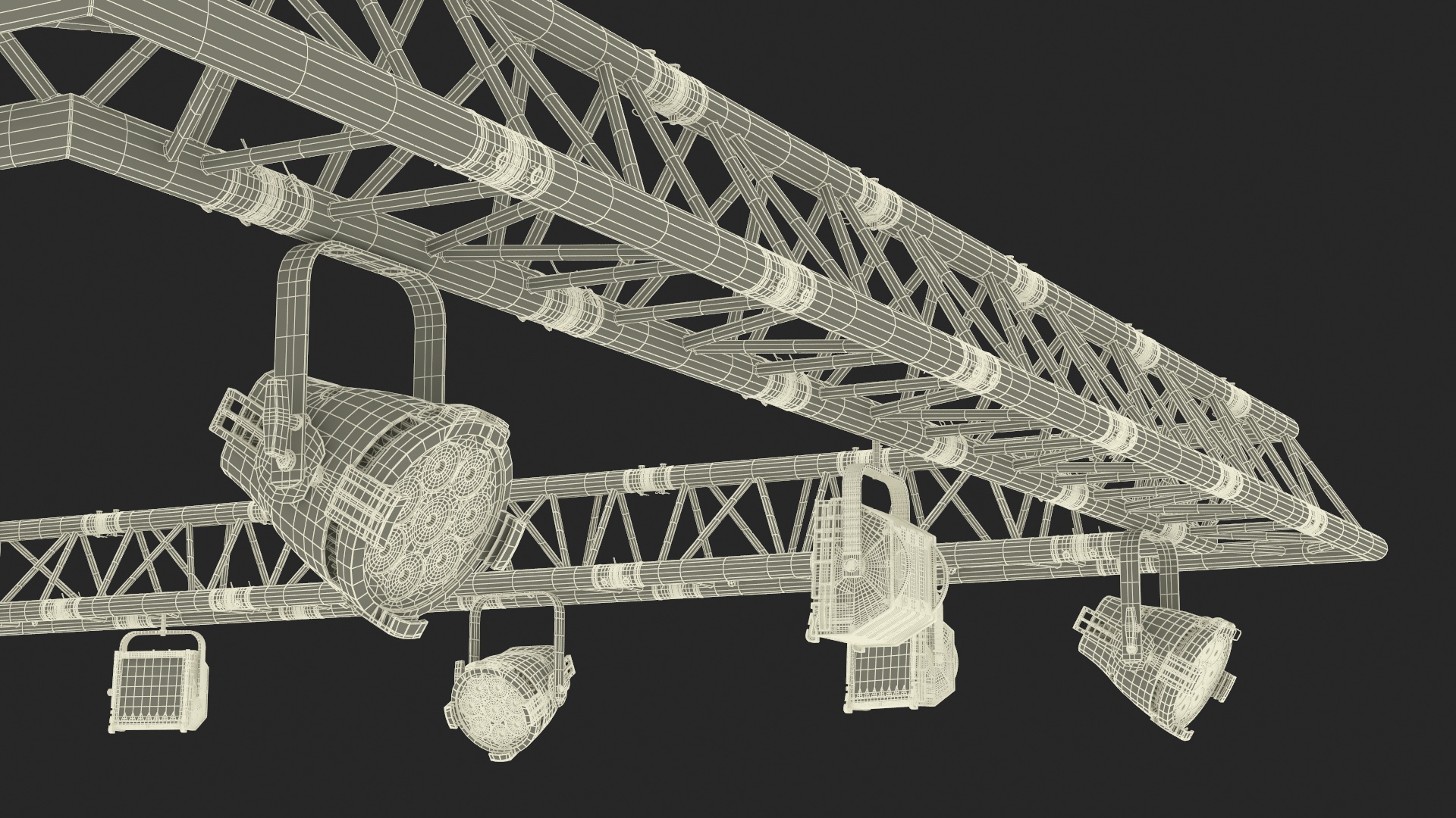 Triangular Truss Modular Light System 3D