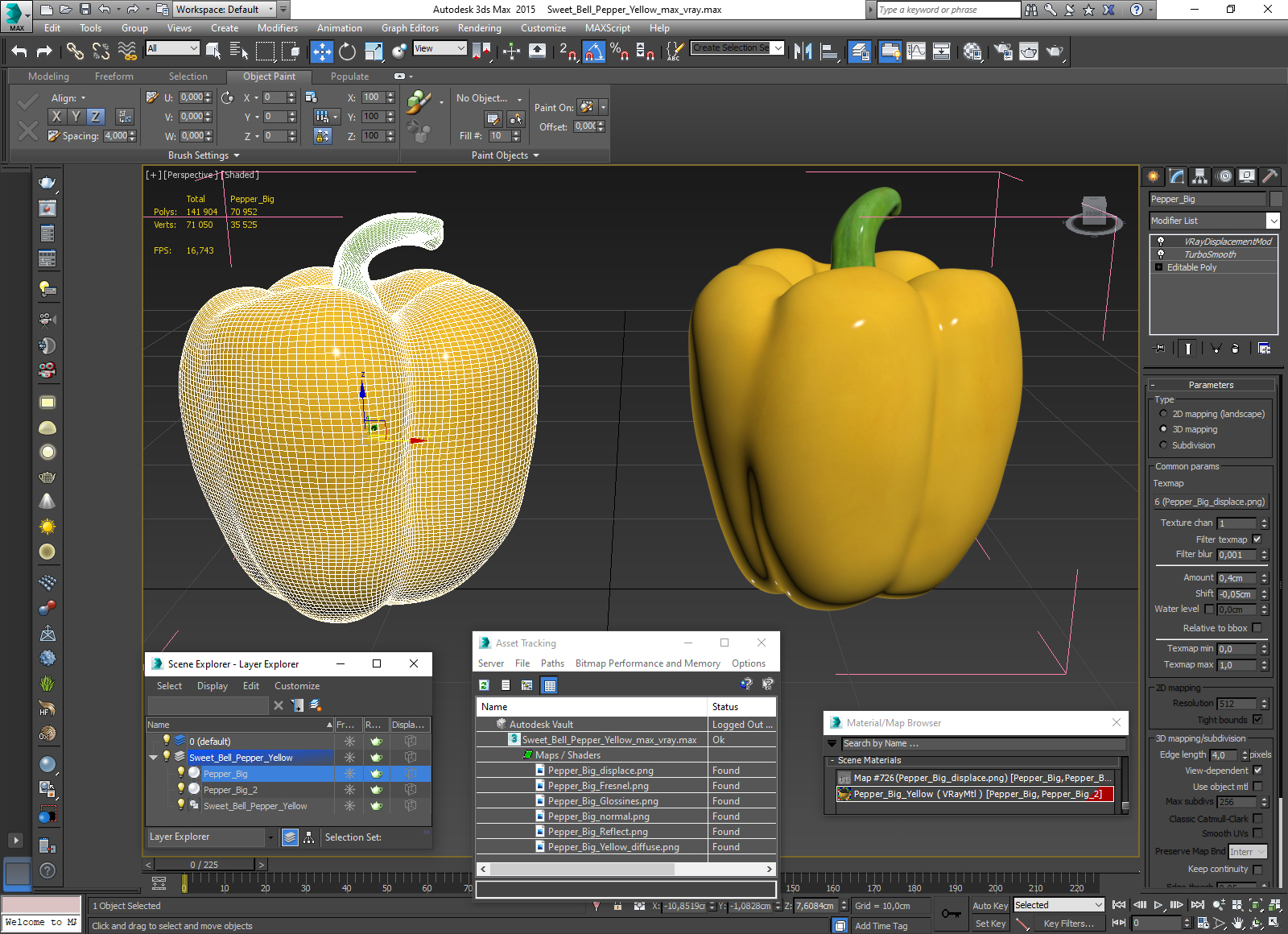 Sweet Bell Pepper Yellow 3D model