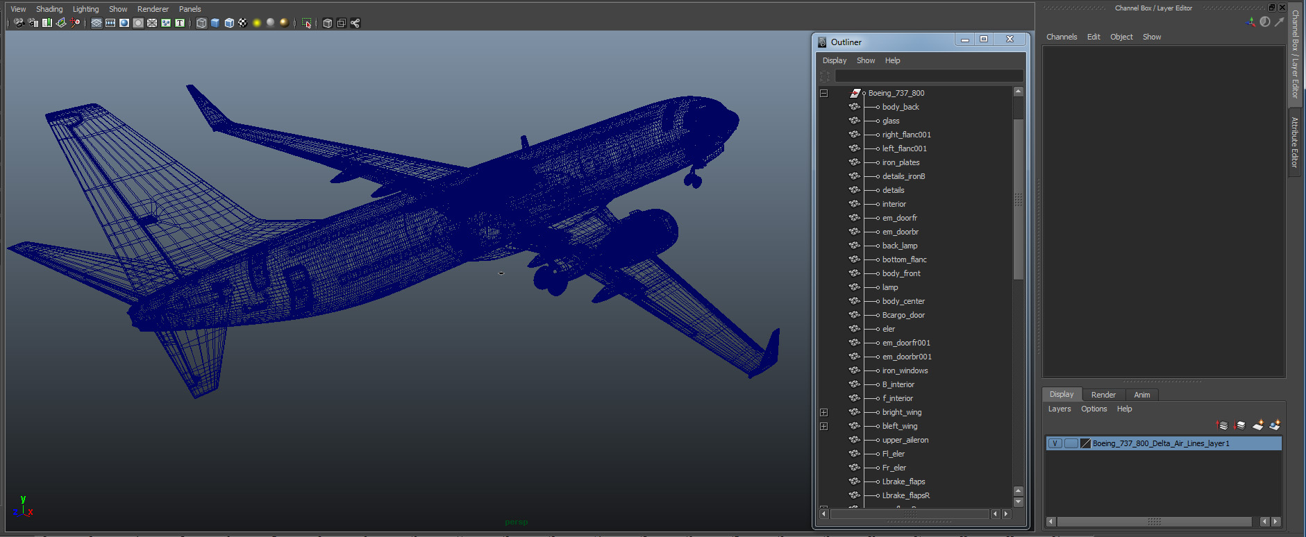 3D model Boeing 737 800 Delta Air Lines