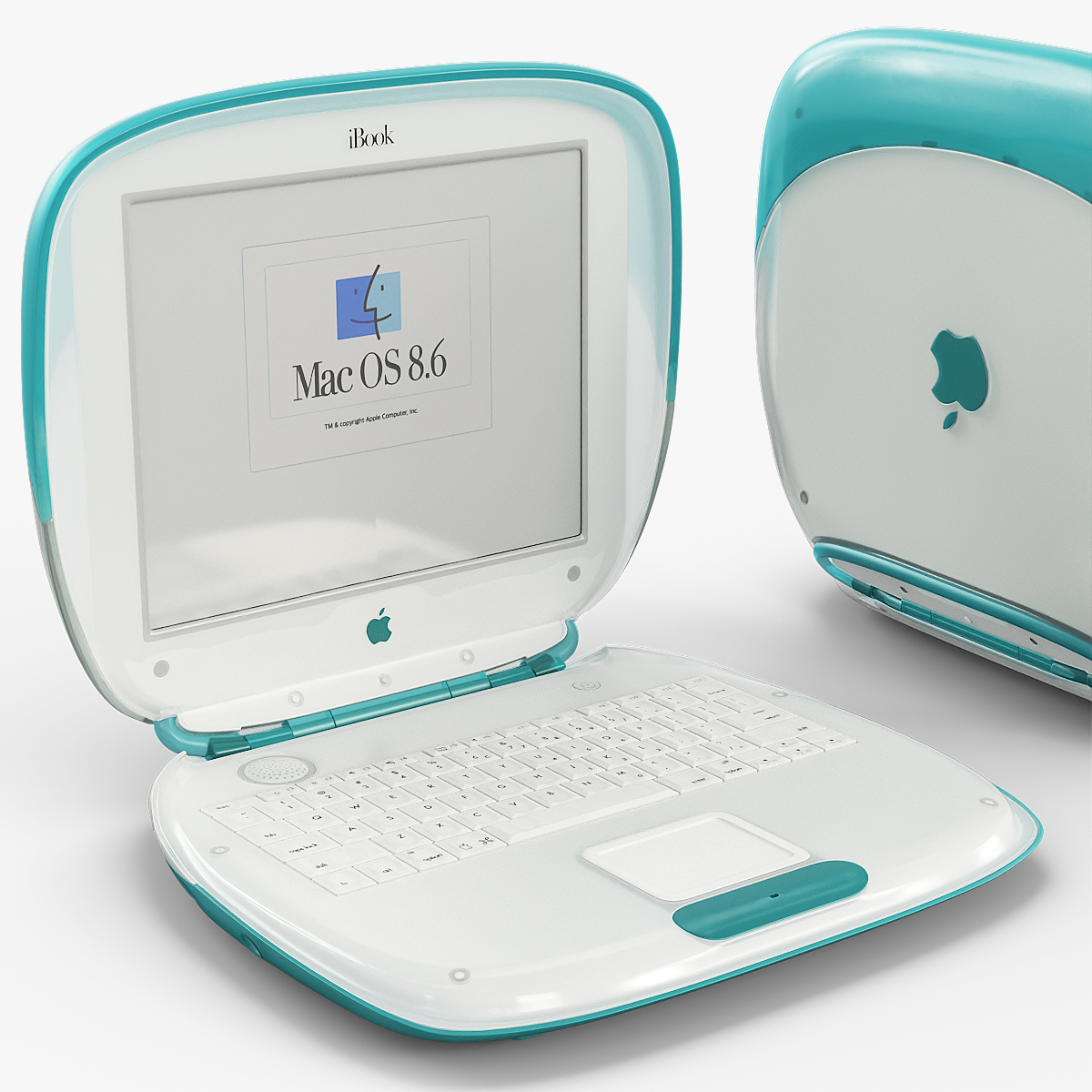 Apple iBook G3 Portable Laptop 3D model preview