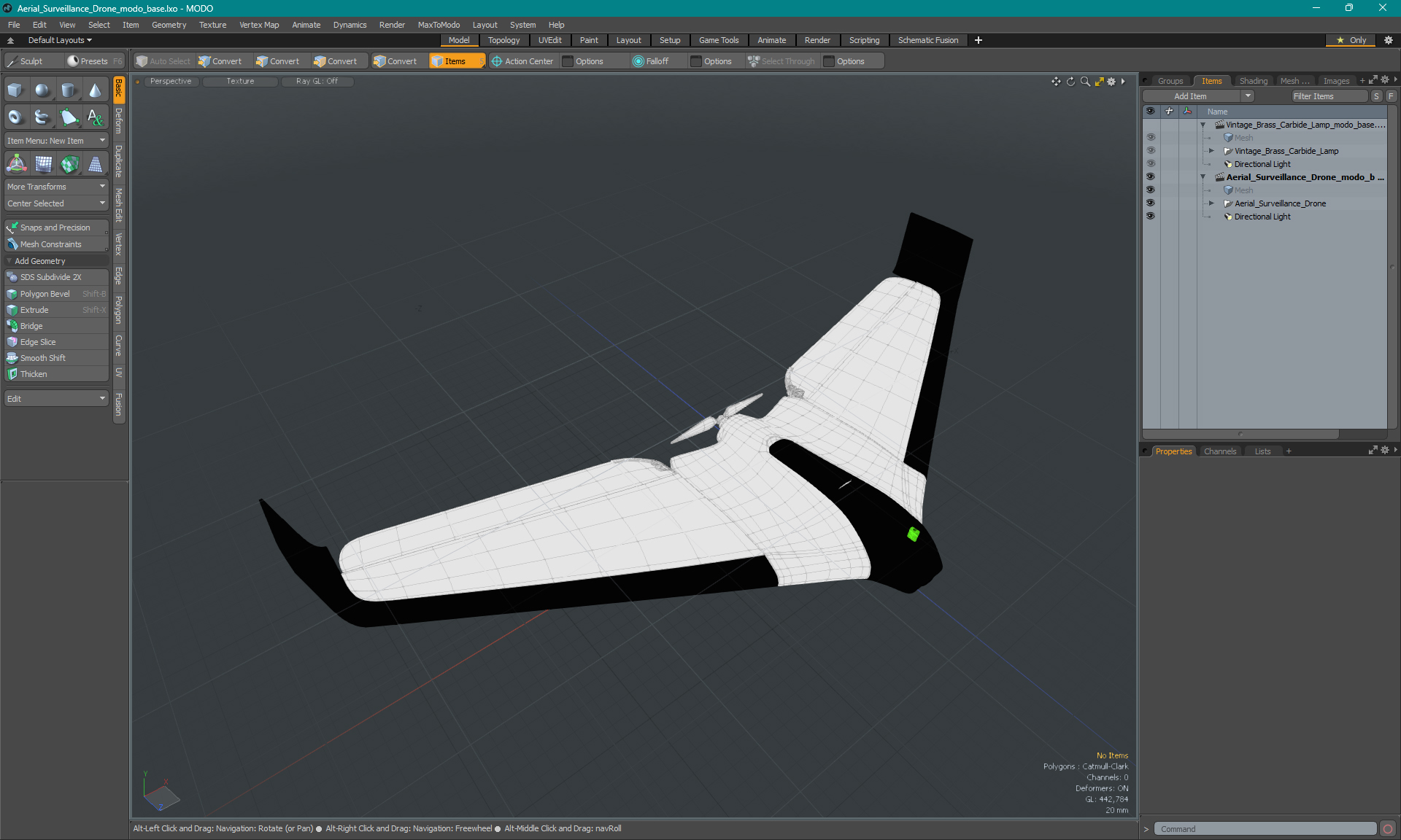 3D model Aerial Surveillance Drone
