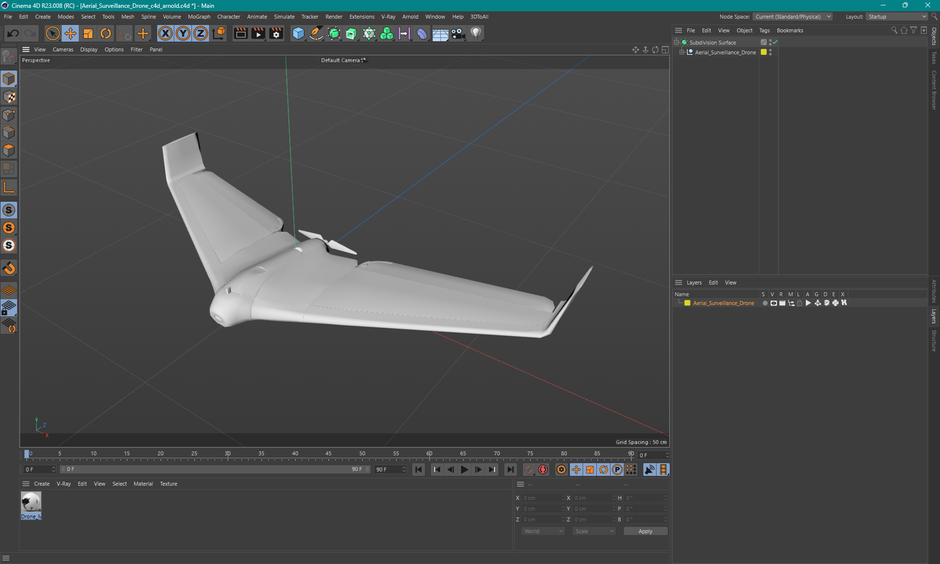 3D model Aerial Surveillance Drone